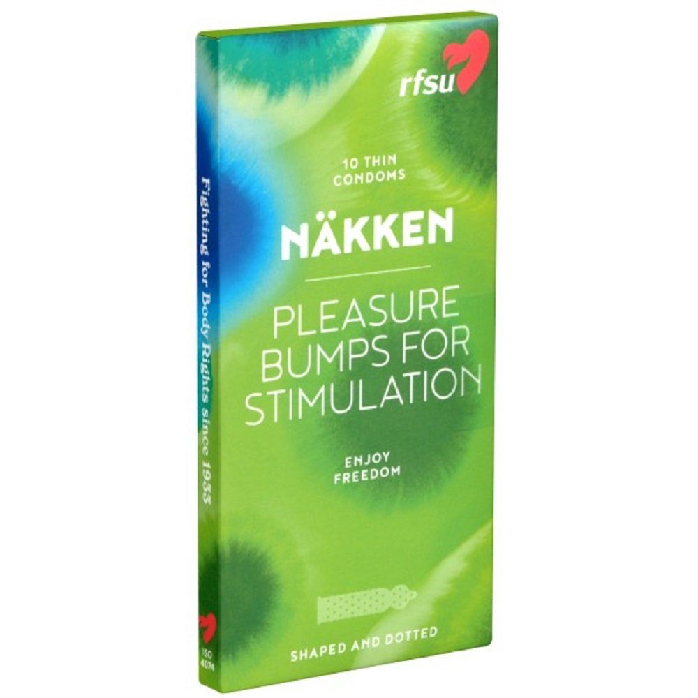 Rfsu Kondome Näkken (Pleasure bumps Kondome 10 Packung for pure Noppen mit, stimulation) St., anatomische mit für Stimulation