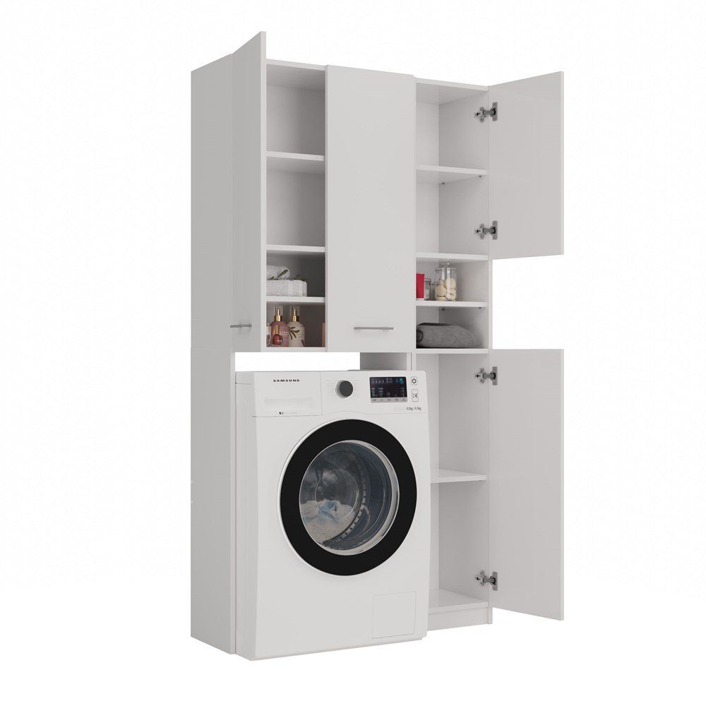 ibonto Hochschrank Aufbewahrungsmöbel mit Minimalistischen Griffen günstig online kaufen