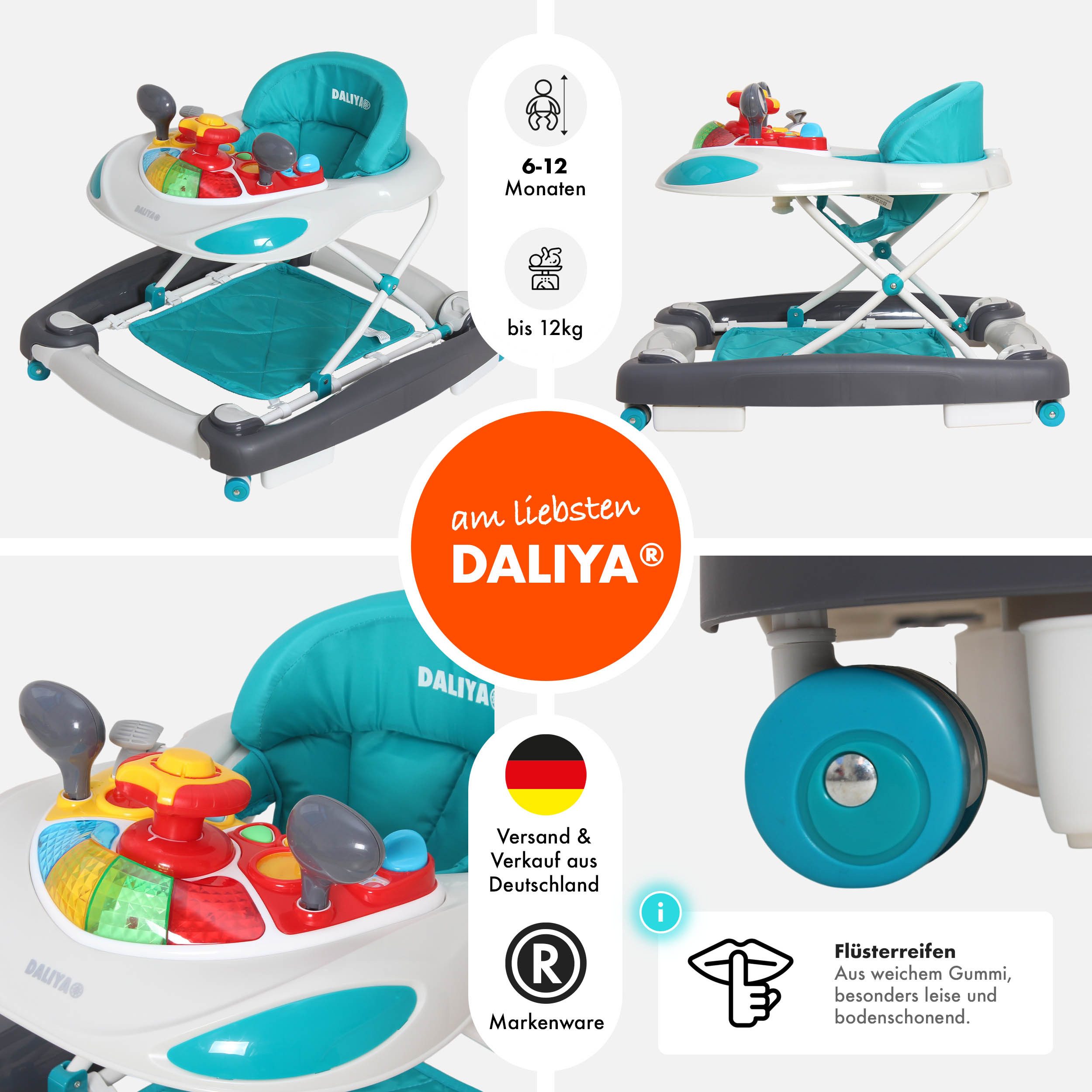 Daliya® Lauflernwagen BELLINO Lauflernhilfe mit Musik, Licht & Schaukelfunk günstig online kaufen