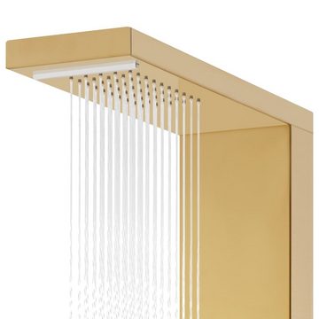 vidaXL Duschsystem Duschpaneel-System Edelstahl 201 Golden, Höhe 130 cm