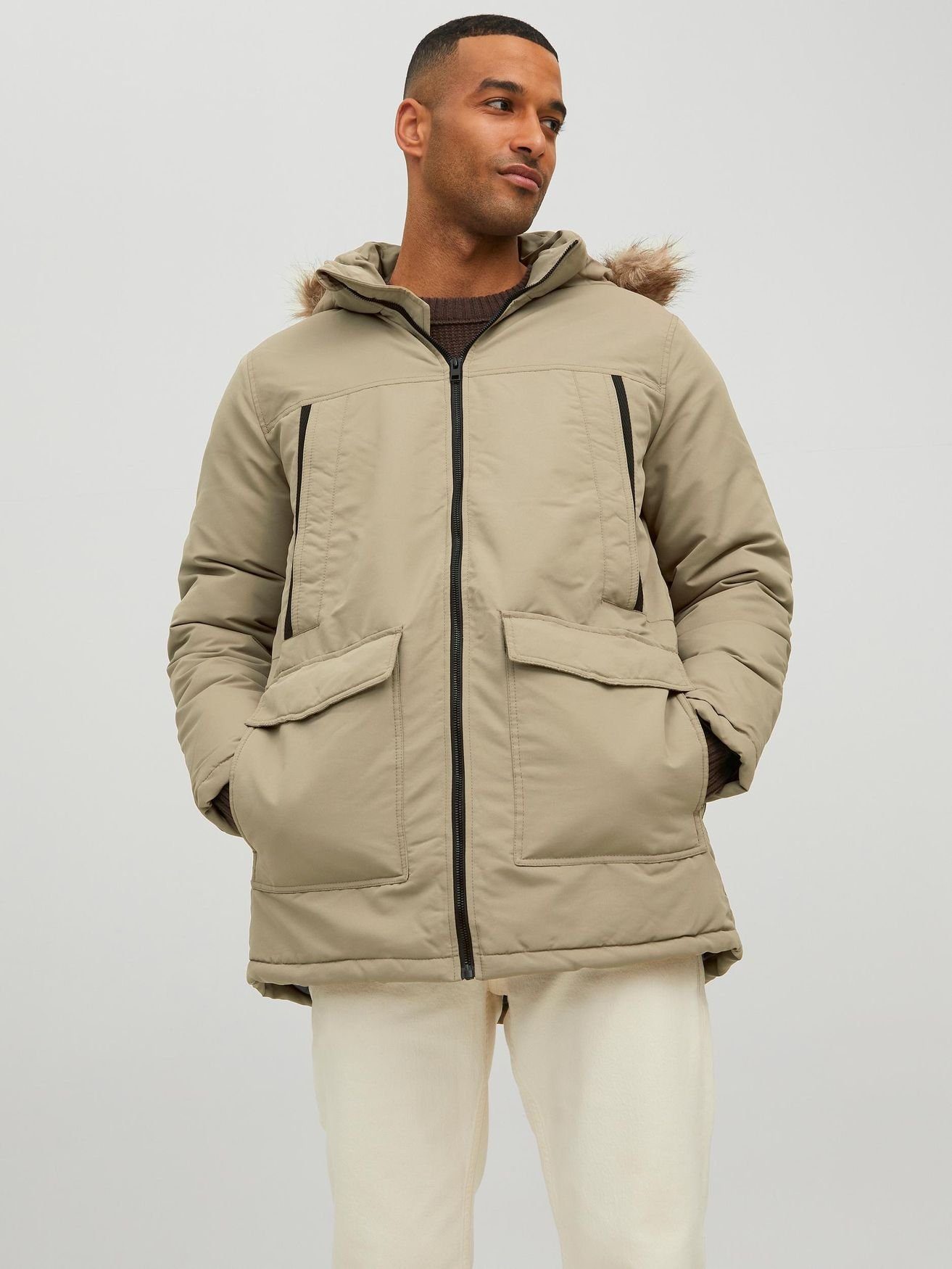 Jack & Jones Parka Warm Gefütterte Jacke Winter Parka Blouson JJECRAFT 4839 in Braun