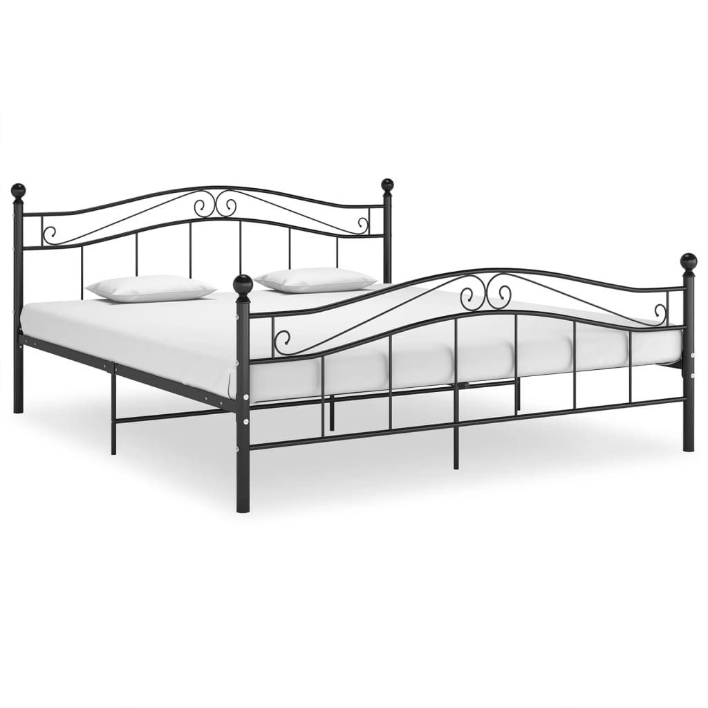 vidaXL Bettgestell Bett Schwarz Metall 200x200 cm Bettrahmen Bettgestell günstig online kaufen