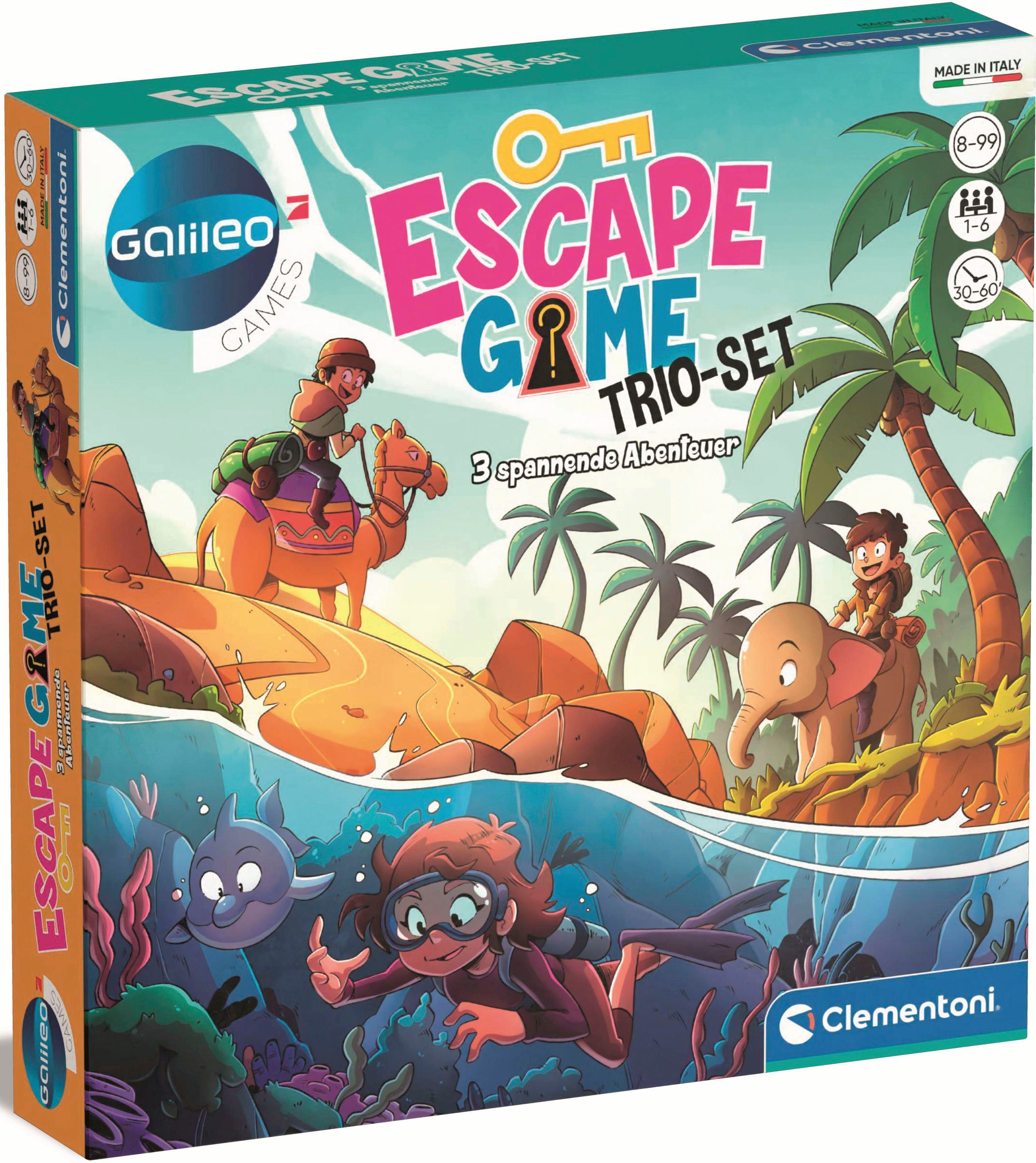 Clementoni® Spiel Galileo, Escape Game Trio-Set, Detektivspiel, Made in Europe