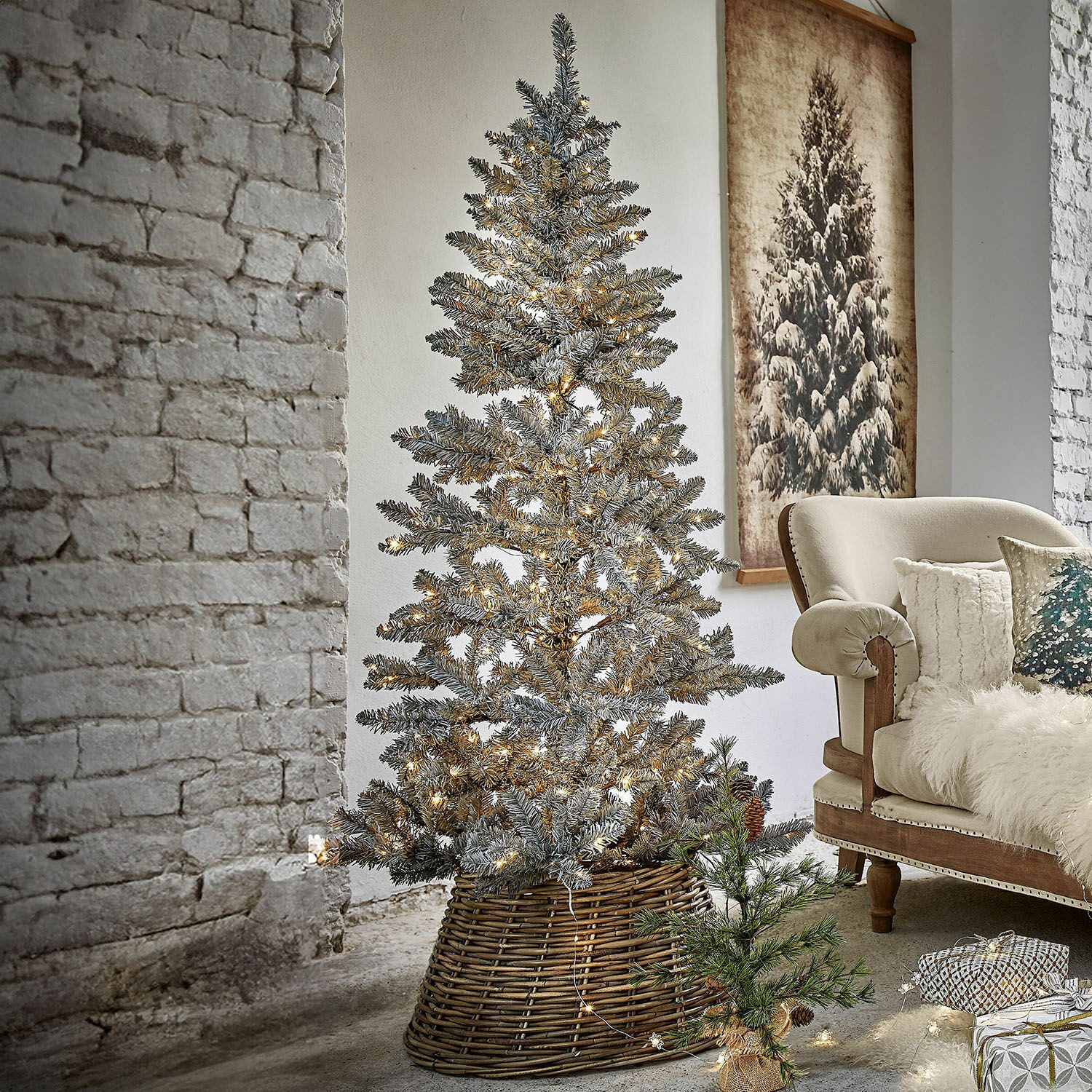 Mirabeau Künstlicher Weihnachtsbaum Weihnachtsbaum Sansais grün/weiß, none