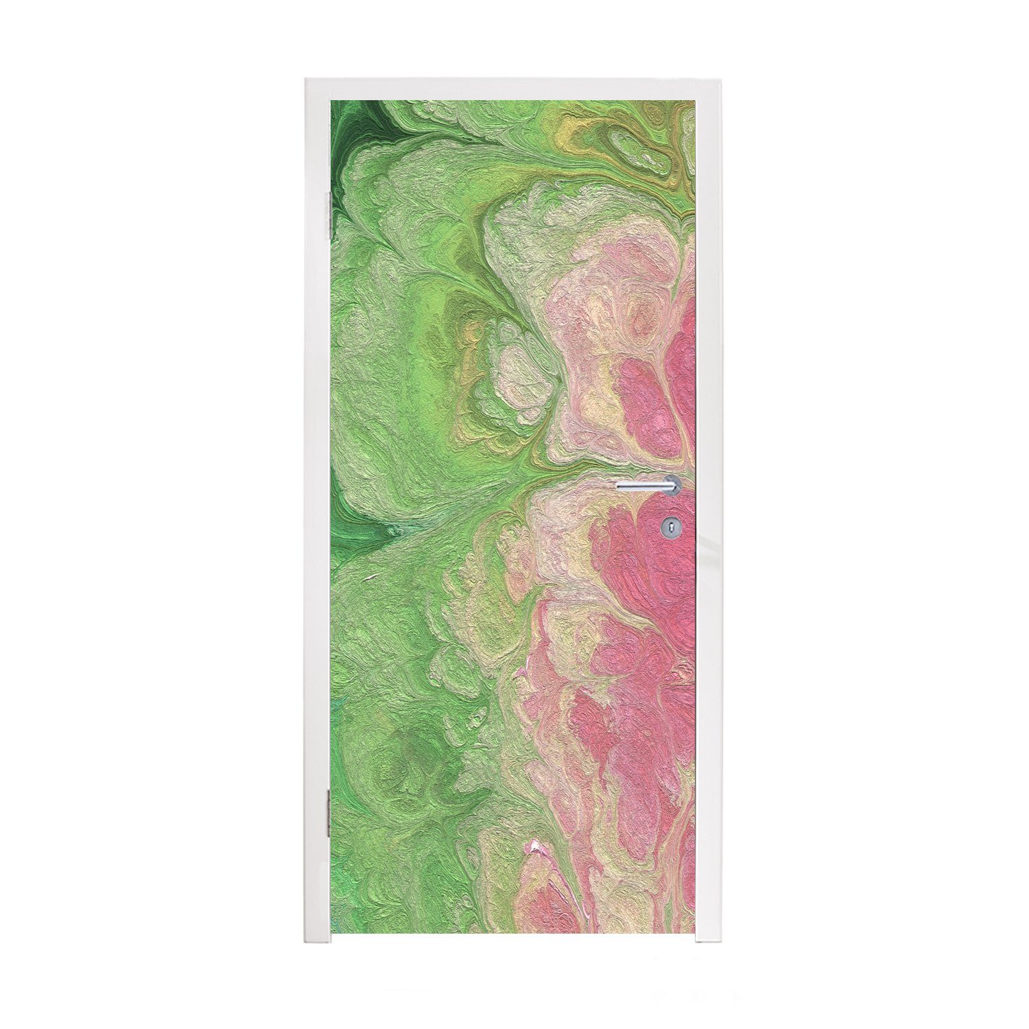 MuchoWow Türtapete Farbe - Kunst - Psychedelisch, Matt, bedruckt, (1 St), Fototapete für Tür, Türaufkleber, 75x205 cm
