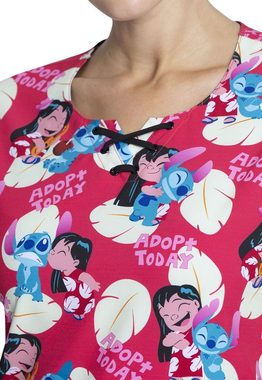 Cherokee Funktionsbluse Bunt bedruckter Damen Kasack "Disney's Lilo & Stitch" Kasack mit Motiv