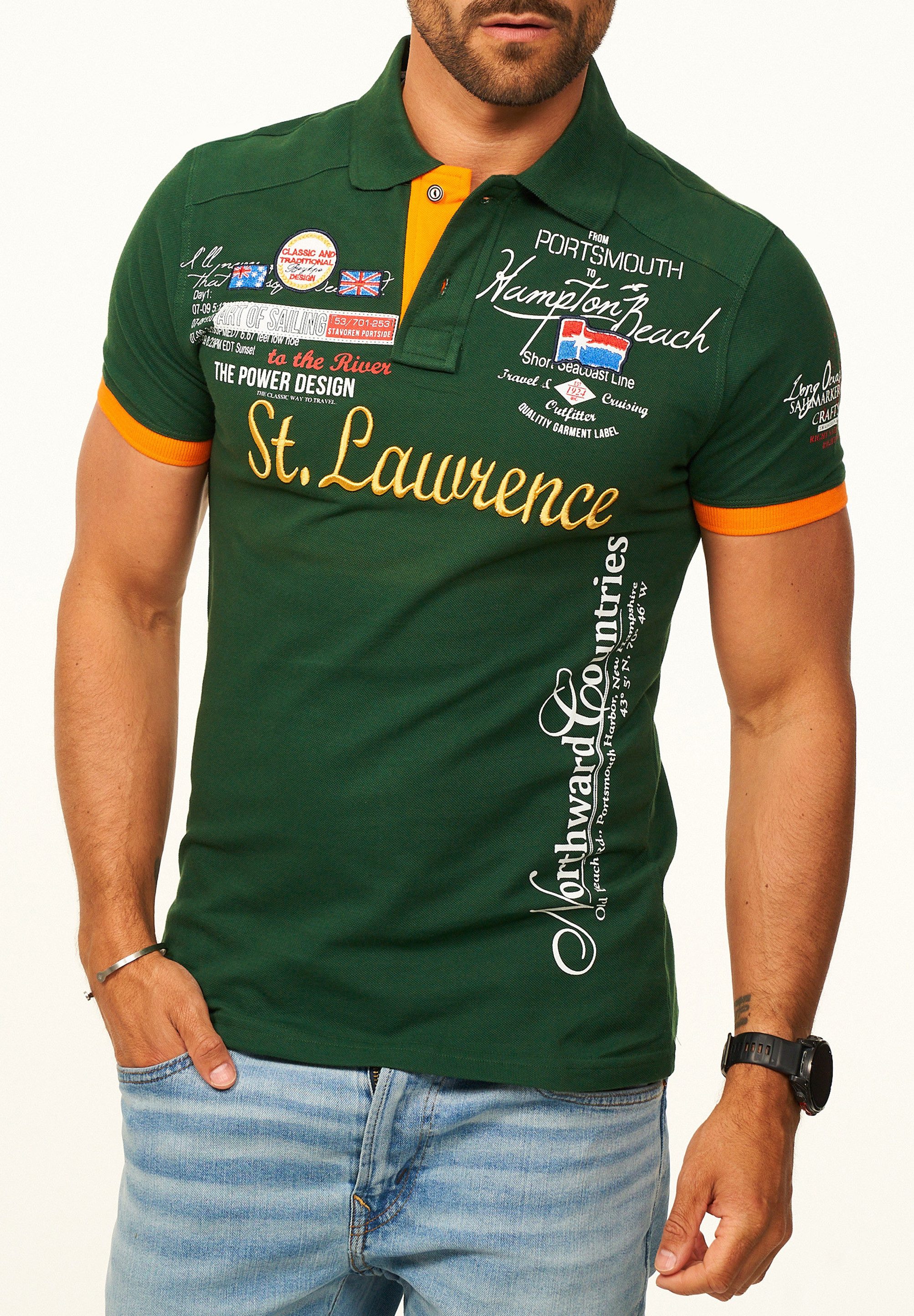 behype Poloshirt mit Stickerei als Freizeit Polo T-Shirt - Polo-Hemd für Herren Kurzarm Polohemd im Regular-Fit in Piqué-Qualität für Männer