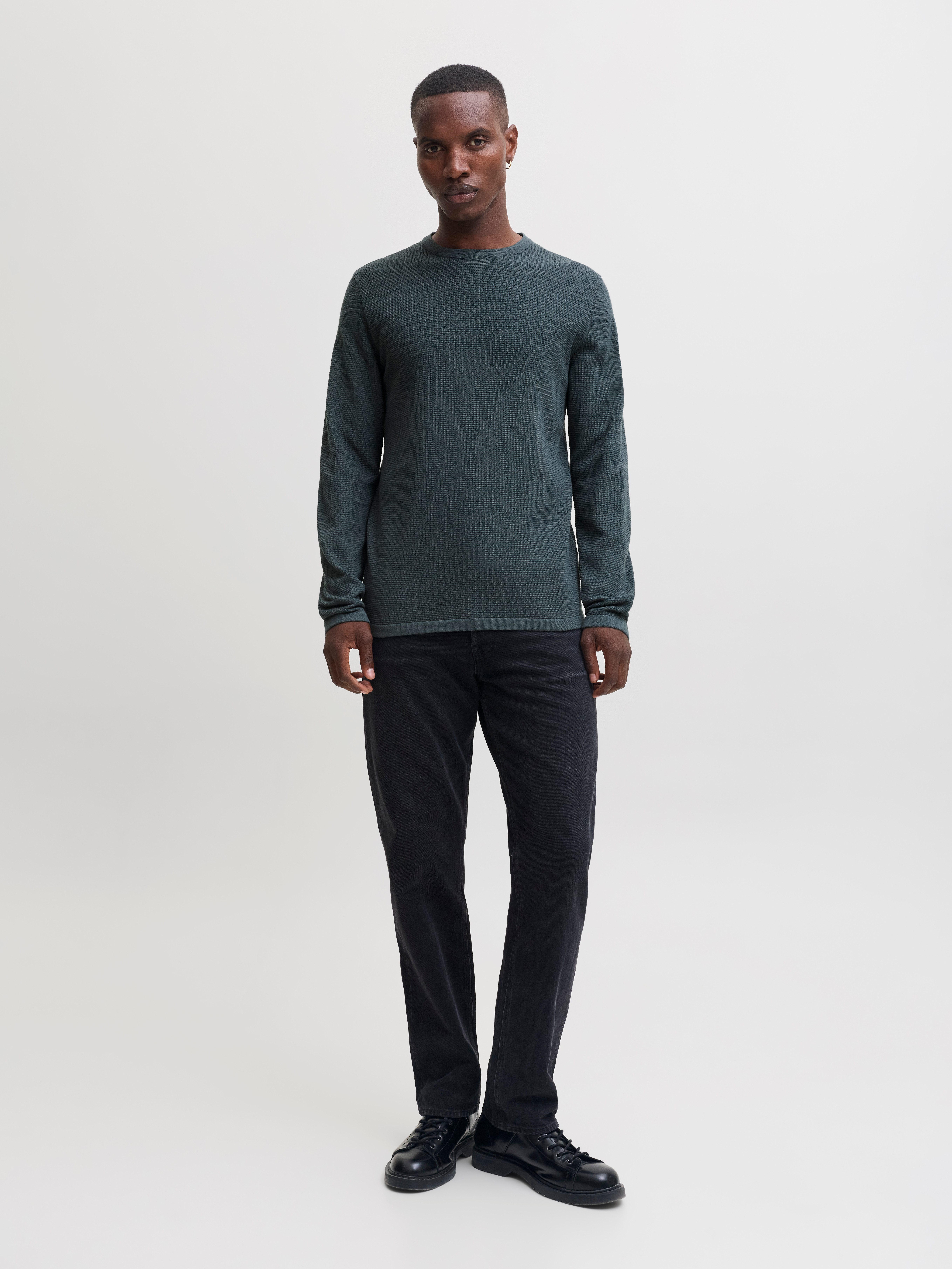 Jack & Jones Rundhalspullover JJEAUSTIN KNIT CREW NECK NOOS Baumwollmischung, regular fit – Bild 5 von 5