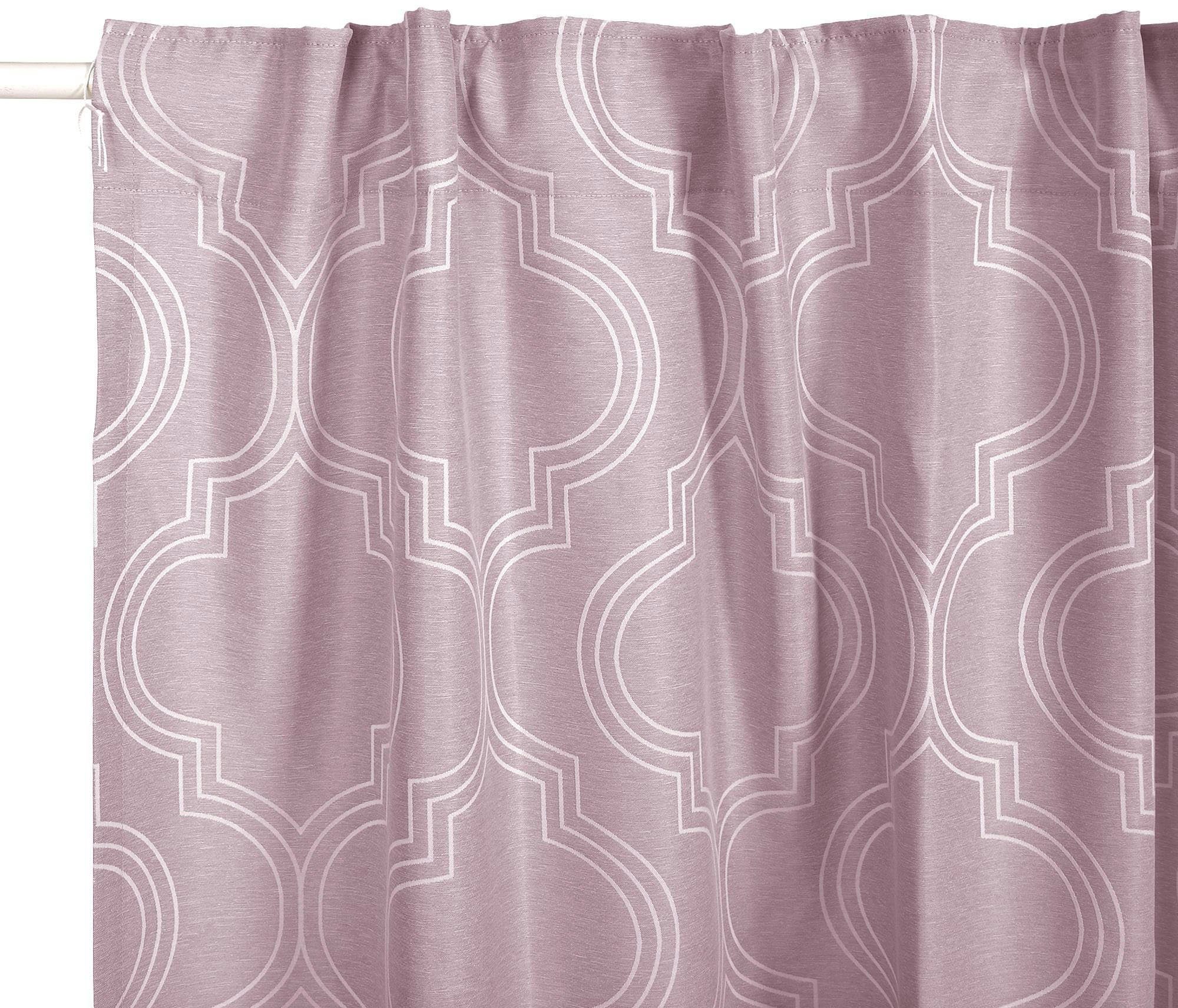 Leonique, Vorhang (1 Triana, Multifunktionsband Jacquard Größen blickdicht, St), verschiedene blickdicht, rosé