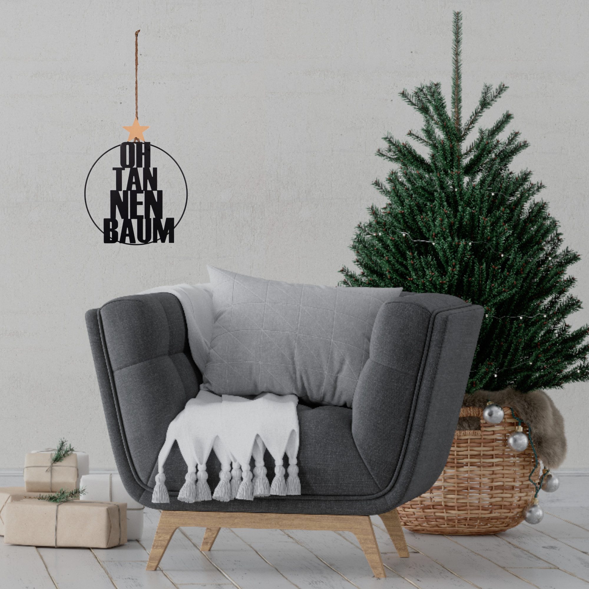 UNUS HOME Deko-Buchstaben Aufhänger OH Tannenbaum (25cm), Hängedeko Wanddek günstig online kaufen