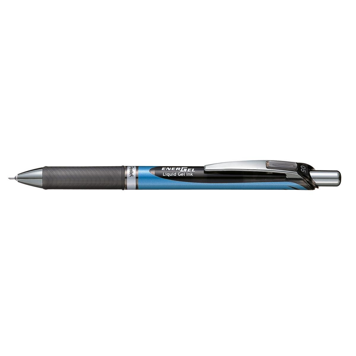 PENTEL Tintenroller BLN75 Gelschreiber schwarz/blau 0,25 mm, Schreibfarbe: schwarz, 1 St.