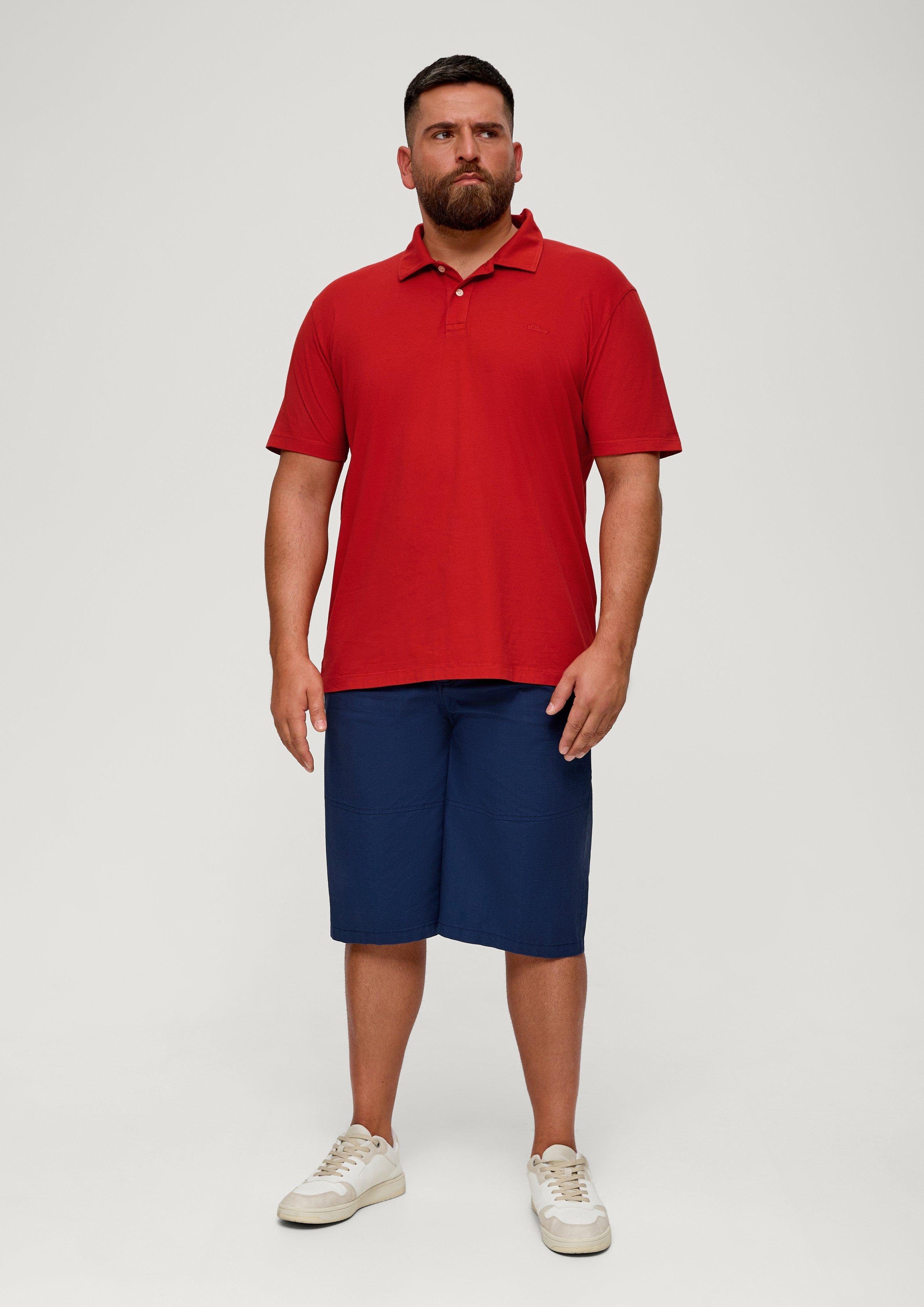 Kurzarmshirt preiselbeere s.Oliver aus Polo-Shirt Baumwolle Logo