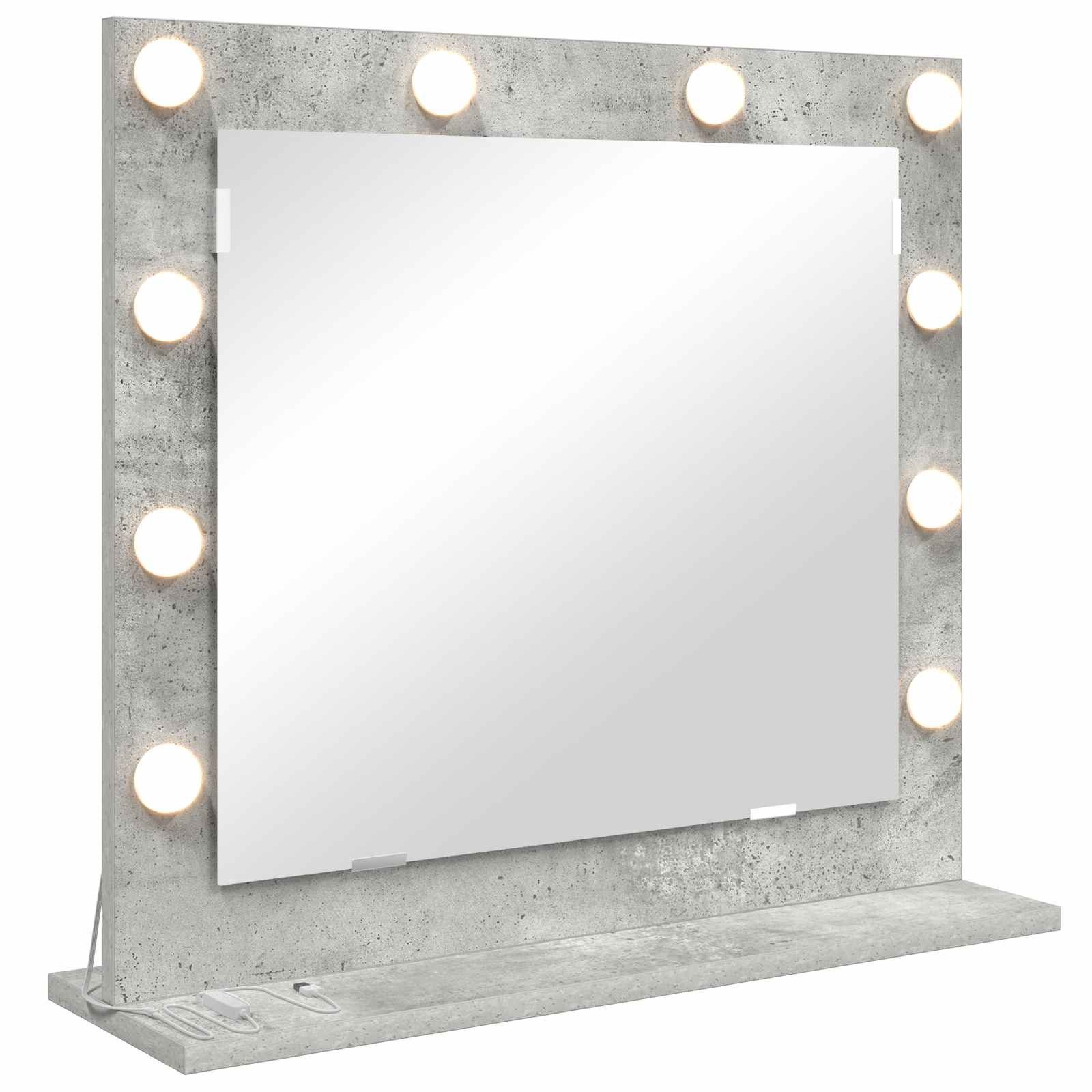vidaXL Spiegel Waschtischspiegel Betongrau 60 x 55 x 18 cm Rechteckig (1-St)