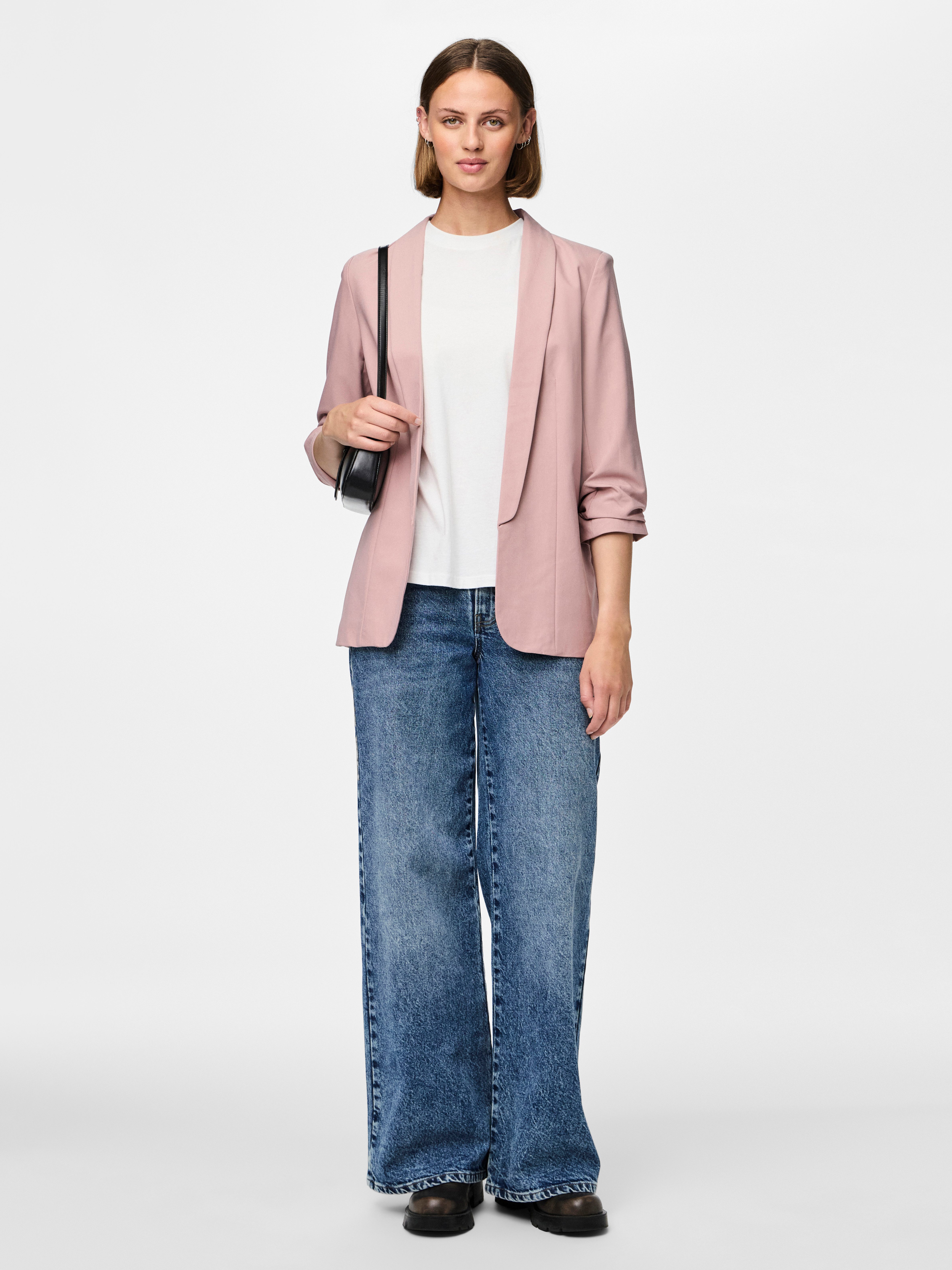 pieces Blusenblazer PCBOSELLA 3/4 BLAZER NOOS Materialmix, regular fit