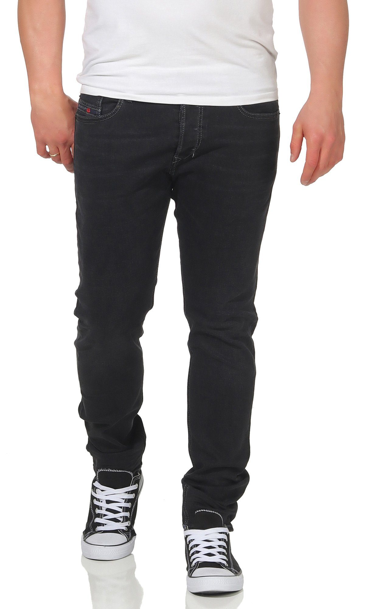 Diesel Tapered-fit-Jeans Diesel Herren Jeans Tepphar 084HQ anthrazit 5-Pocket-Sytle, mit Stretch-Anteil