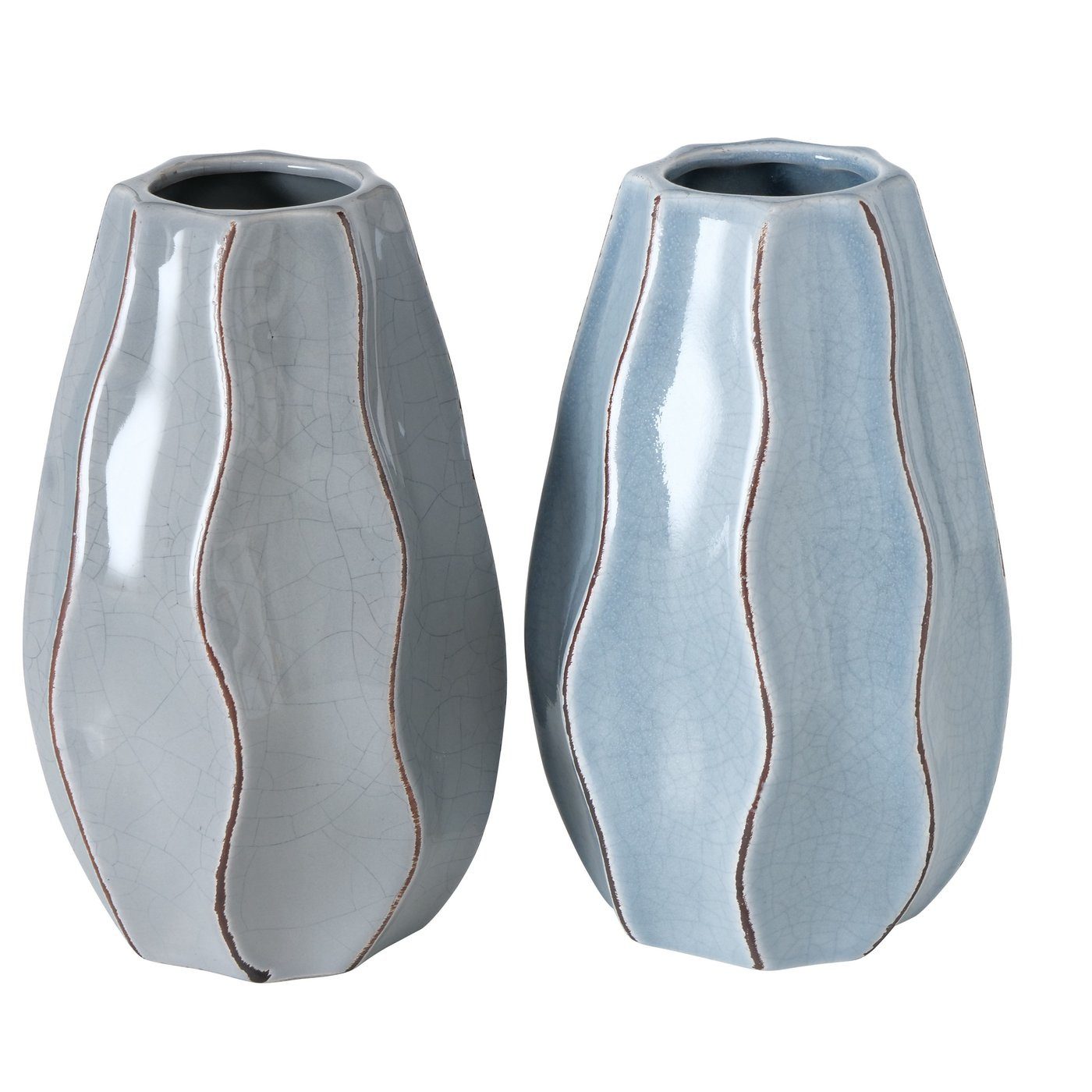 BOLTZE Tischvase Vasenset 2er - Hellblau, Dunkelgrau (2 St)