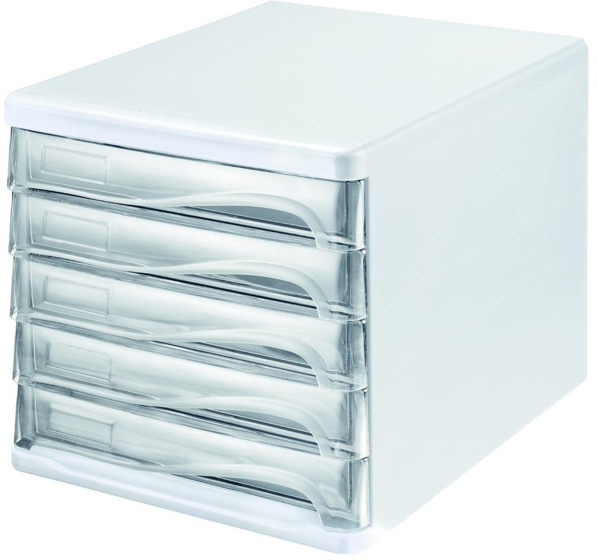 HELIT Organizer Schubladenbox 5 Schübe transparent/lichtgrau