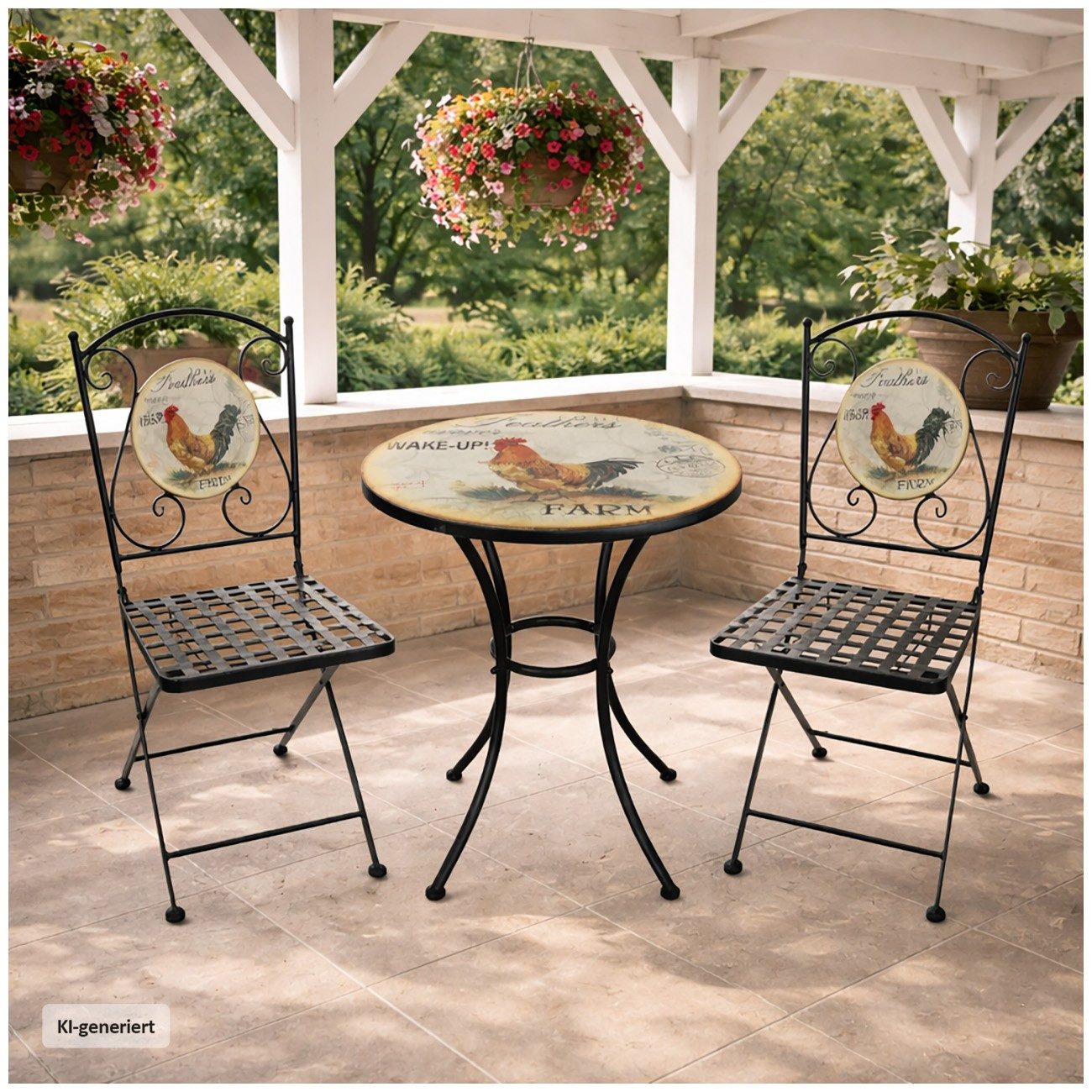 Garten-Essgruppe Tisch und 2 Stühle Celia Hahn