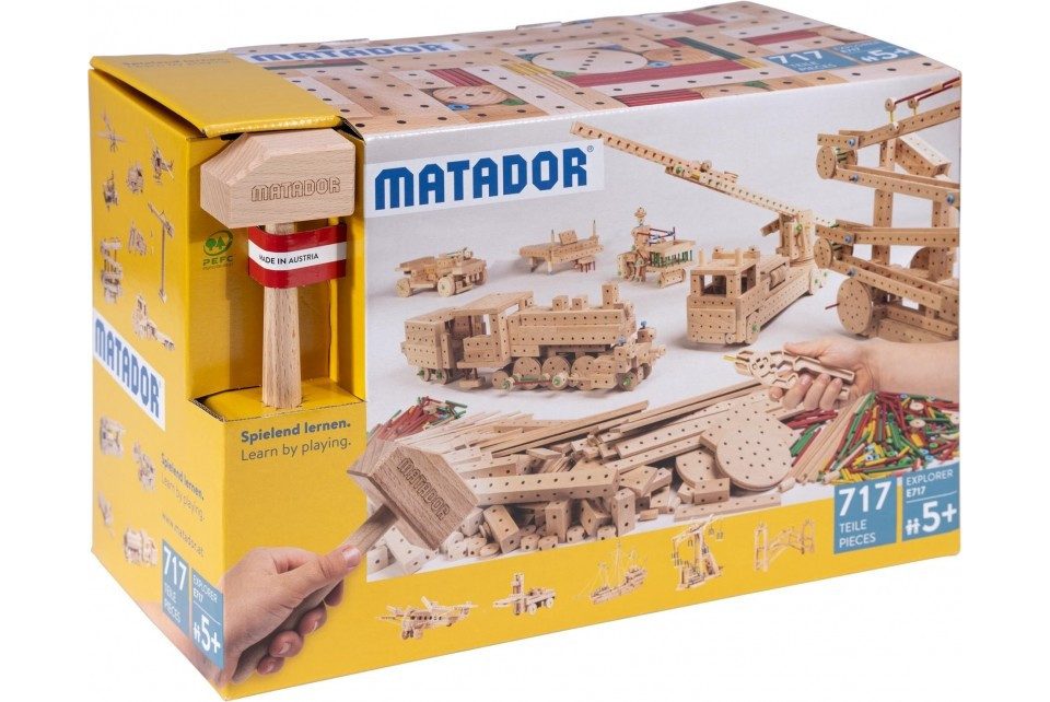 Matador MATADOR 11717 - Explorer E717, Baukasten, Holz, 717 Teile, Konstruk... Konstruktions-Spielset
