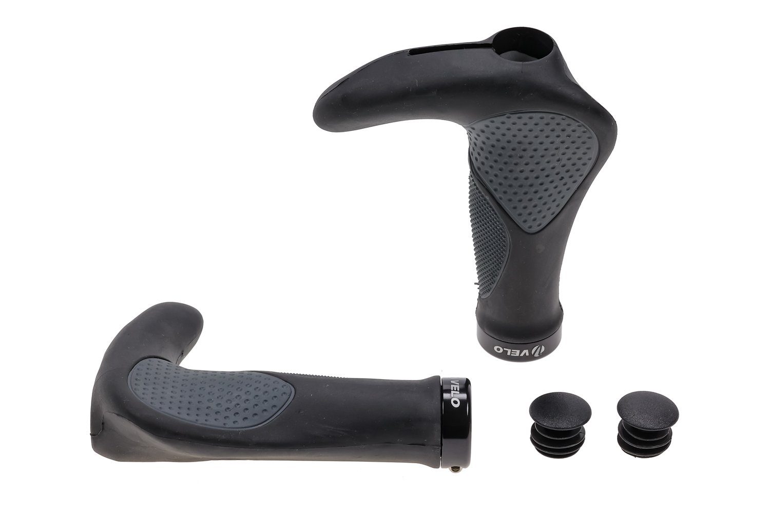 Velo Fahrradlenkergriff Fahrrad Lenker Griffe mit Bar Ends VELO Komfort (1-St)
