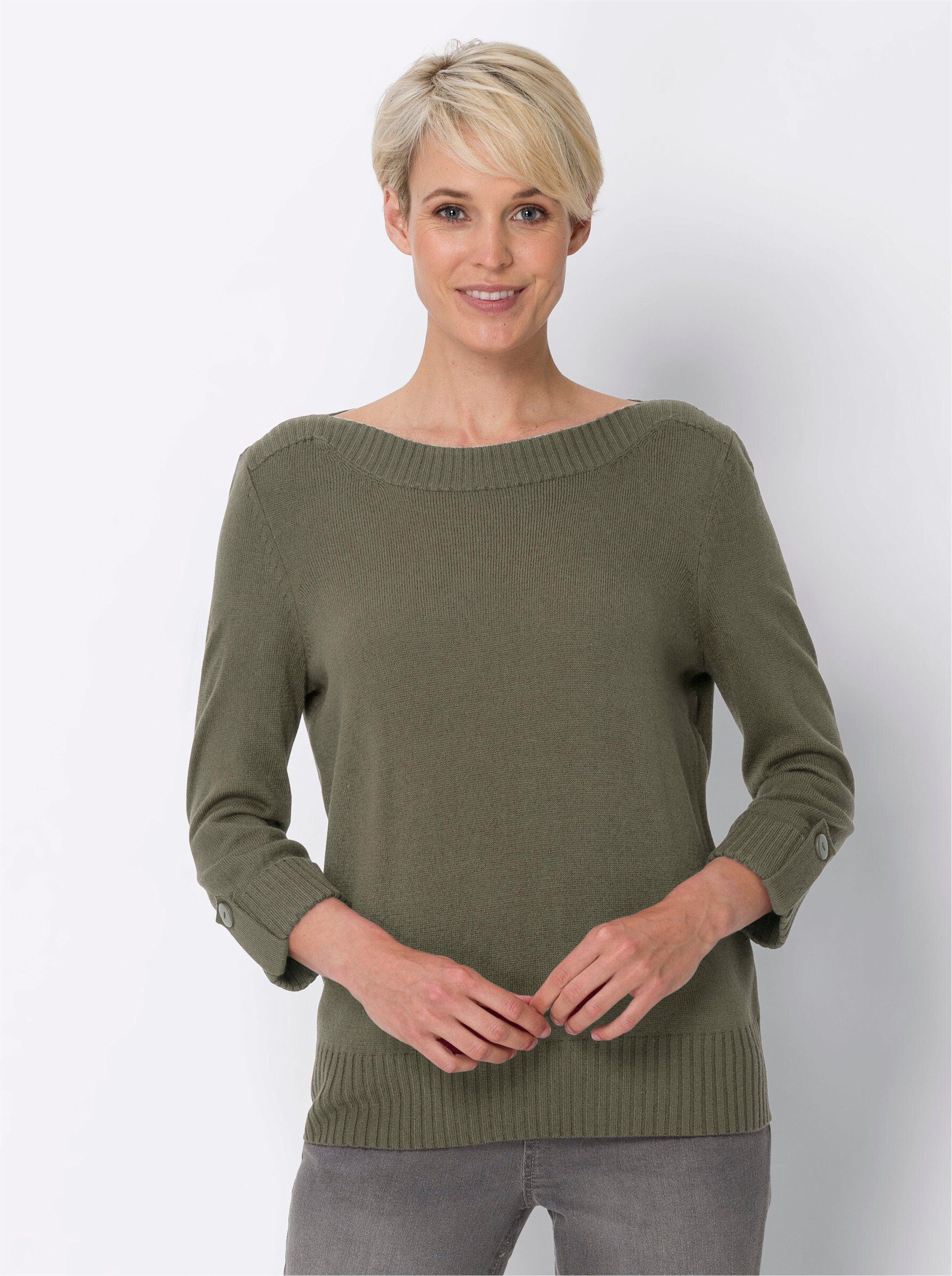 khaki Sieh Strickpullover an!