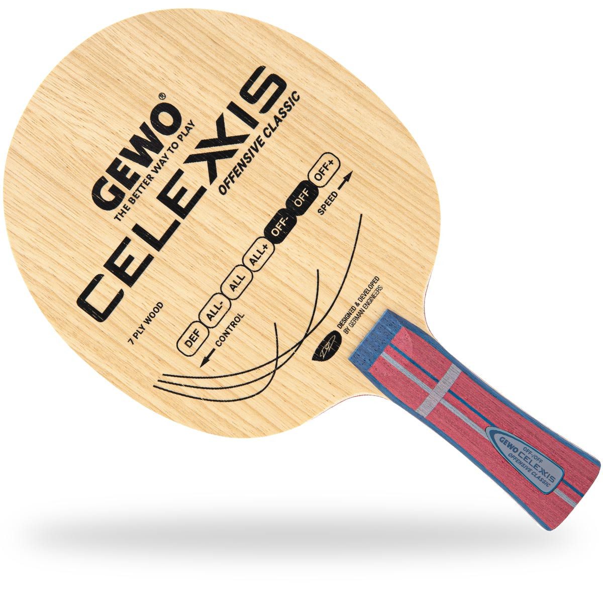 Gewo Tischtennisschläger Holz Celexxis Offensive Classic, Tischtennisholz