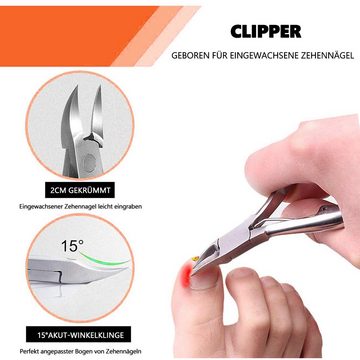 DOPWii Nagelknipser 4CR Nagelknipser-Set aus Edelstahl, leicht zu handhaben mit, dicken eingewachsenen Nägeln/harten Nägeln/Onychomykose, 6St
