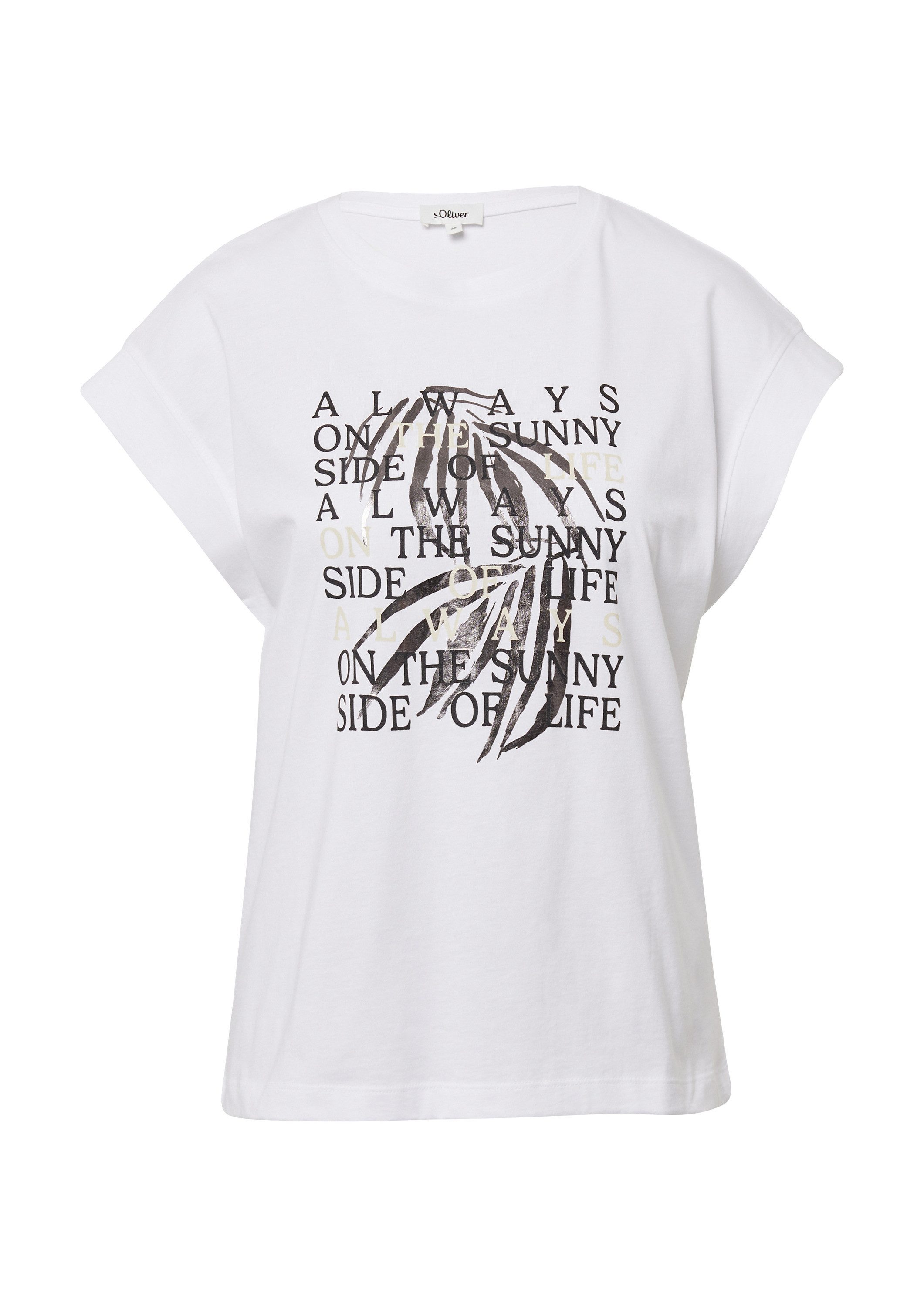 s.Oliver Kurzarmshirt T-Shirt T-Shirt im Relaxed Fit mit Folienprint günstig online kaufen