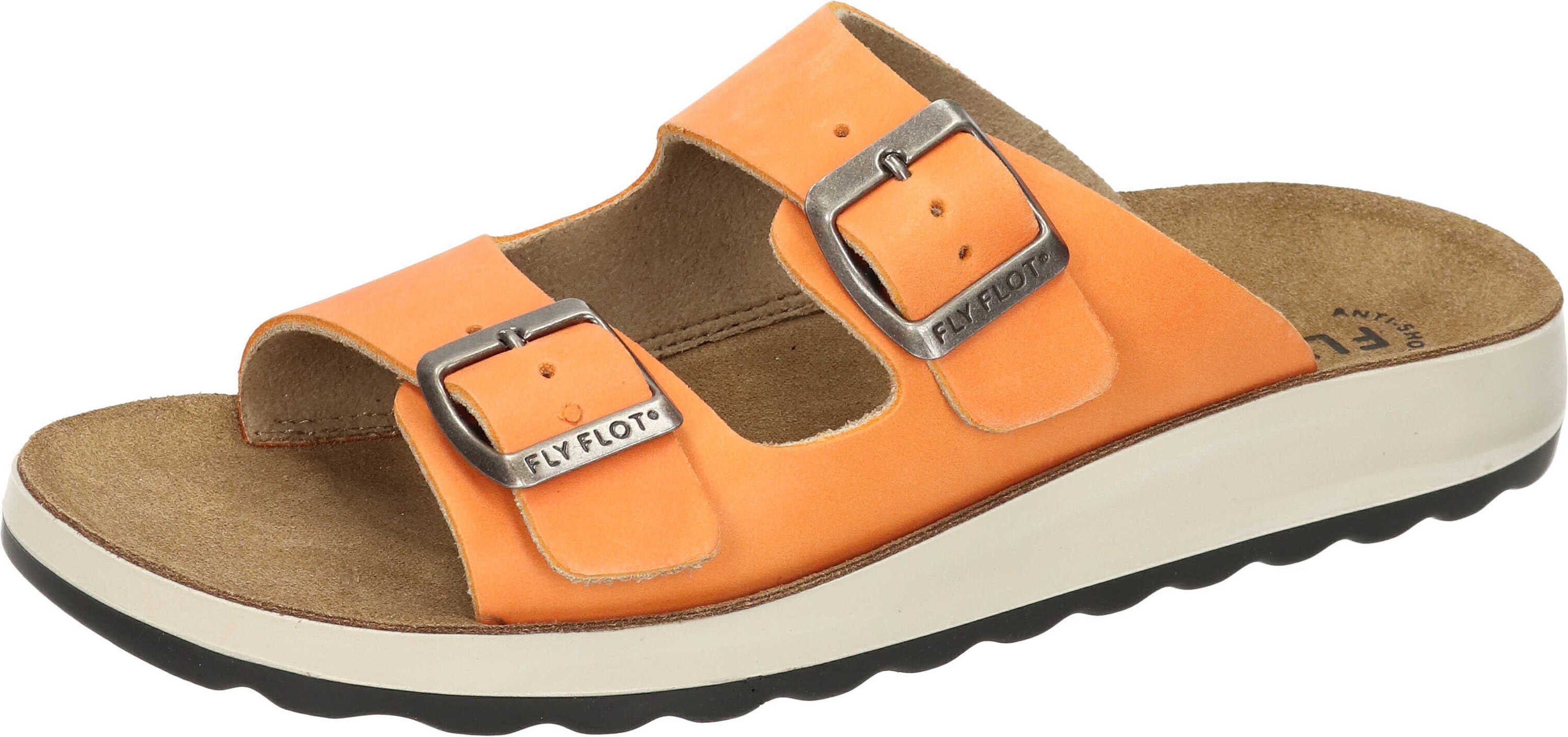 Fly Flot Pantoletten Pantolette aus echtem Leder orange