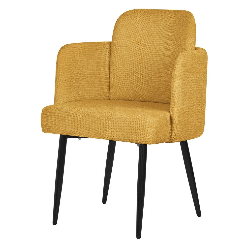 ML-DESIGN Polsterstuhl Esszimmerstühle mit Armlehne & Rückenlehne Ergonomische moderne Design (1 St), Armlehnstuhl mit Metallbeine Senf Lounge Sessel Stuhl bis 120kg