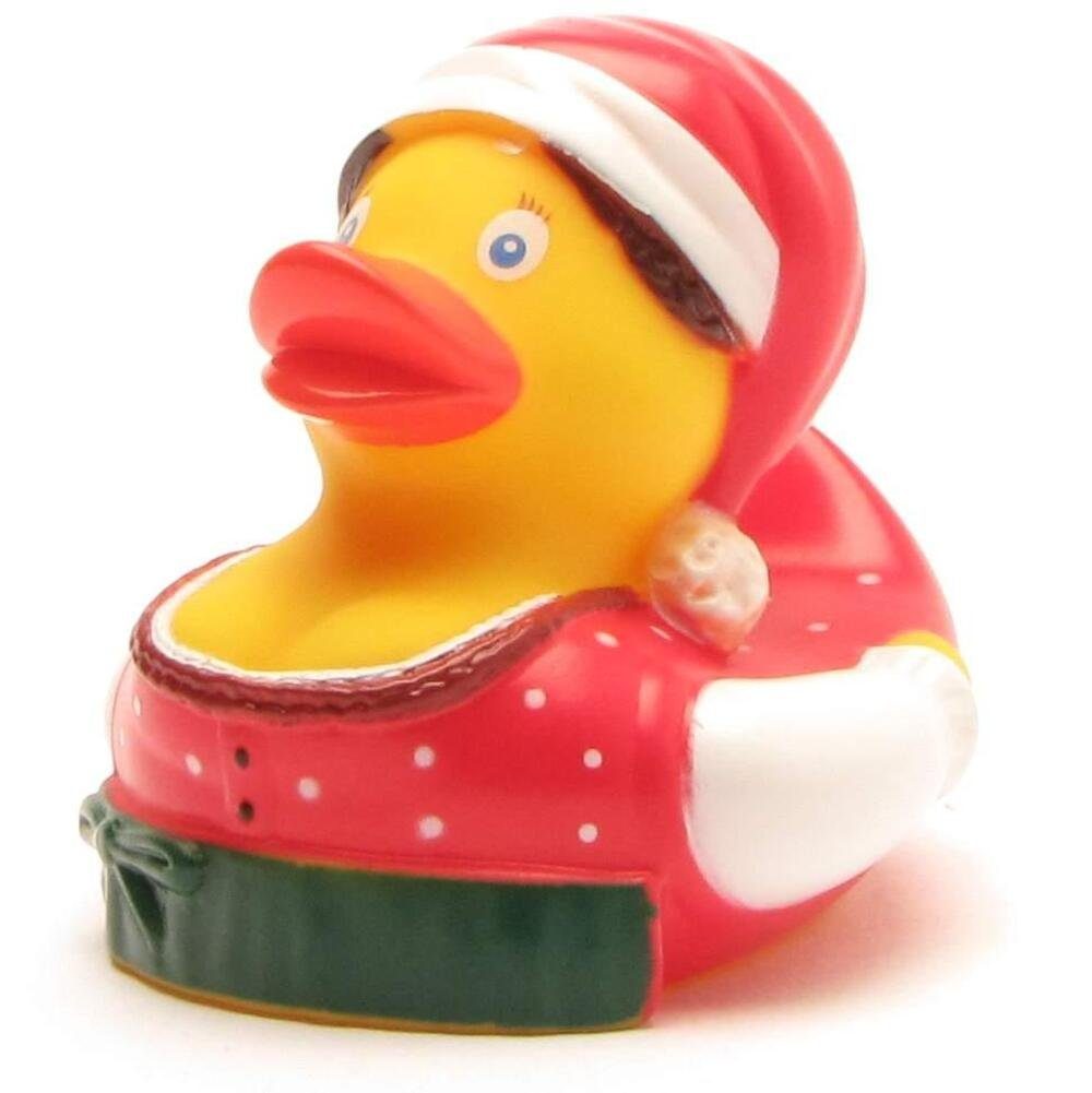 Duckshop Badespielzeug Weihnachtsfrau Badeente im Dirndel - Quietscheente
