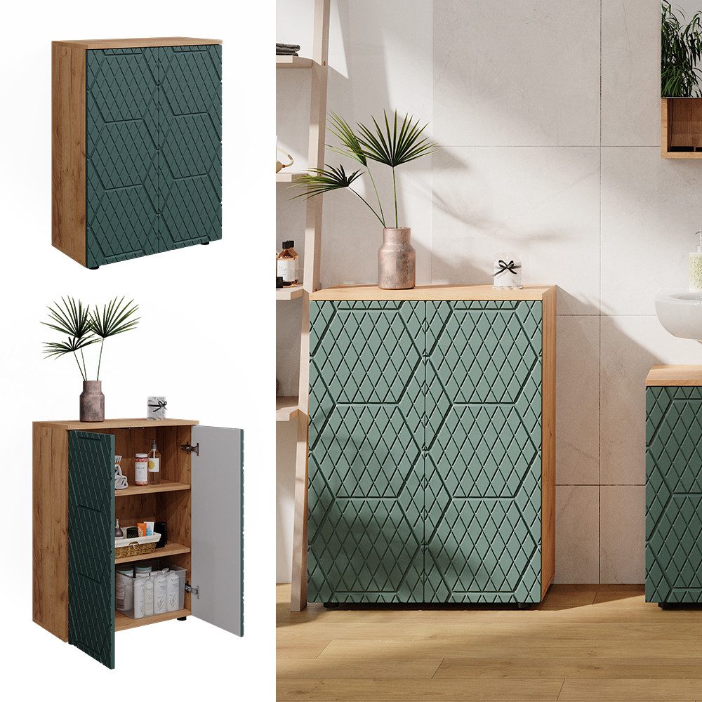 Vicco Midischrank Irma, Goldkraft Eiche/Grün, 60 günstig online kaufen