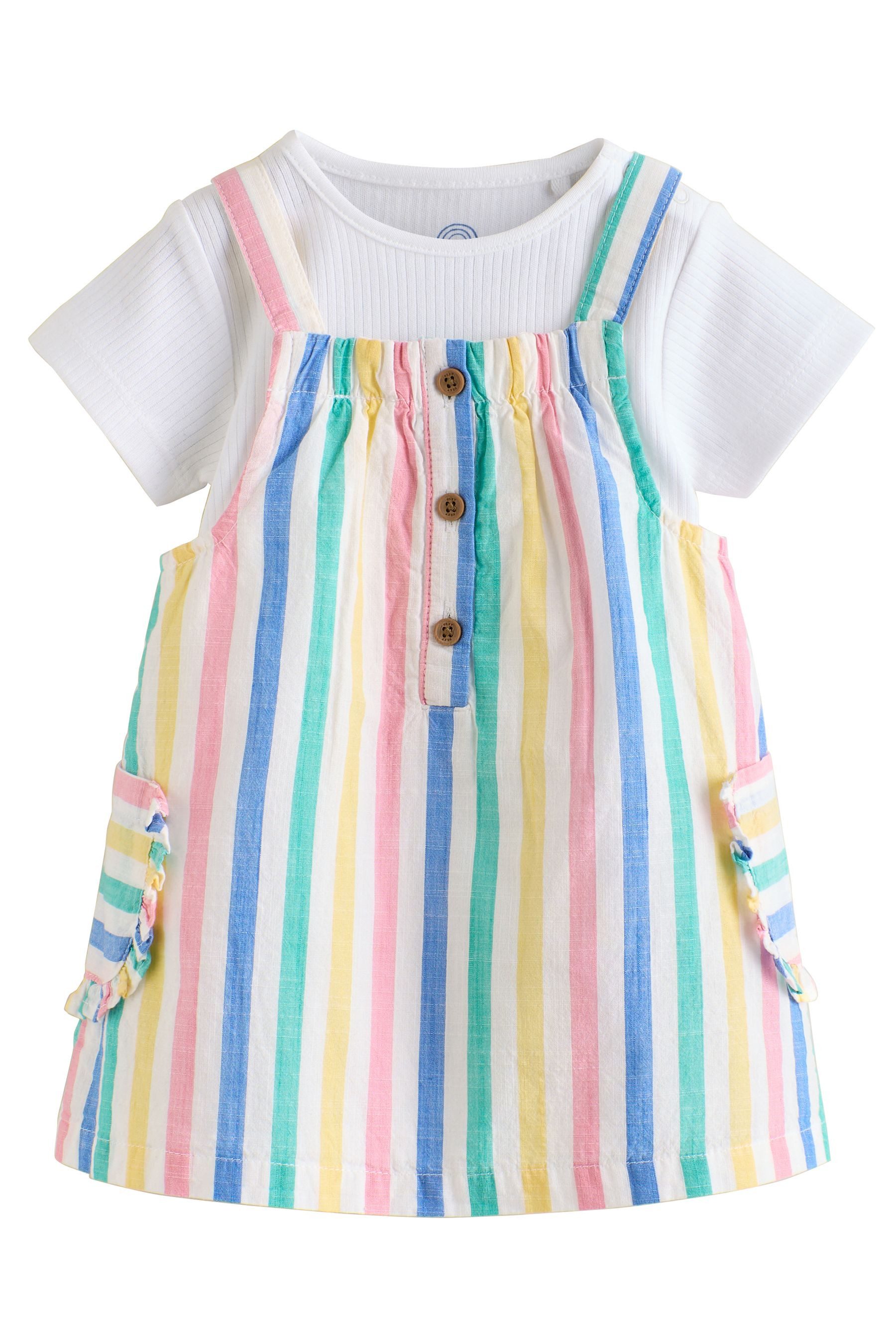 Next Latzkleid Baby-Trägerkleid und Kurzarm-Bodysuit im 2er-Set (2-tlg)