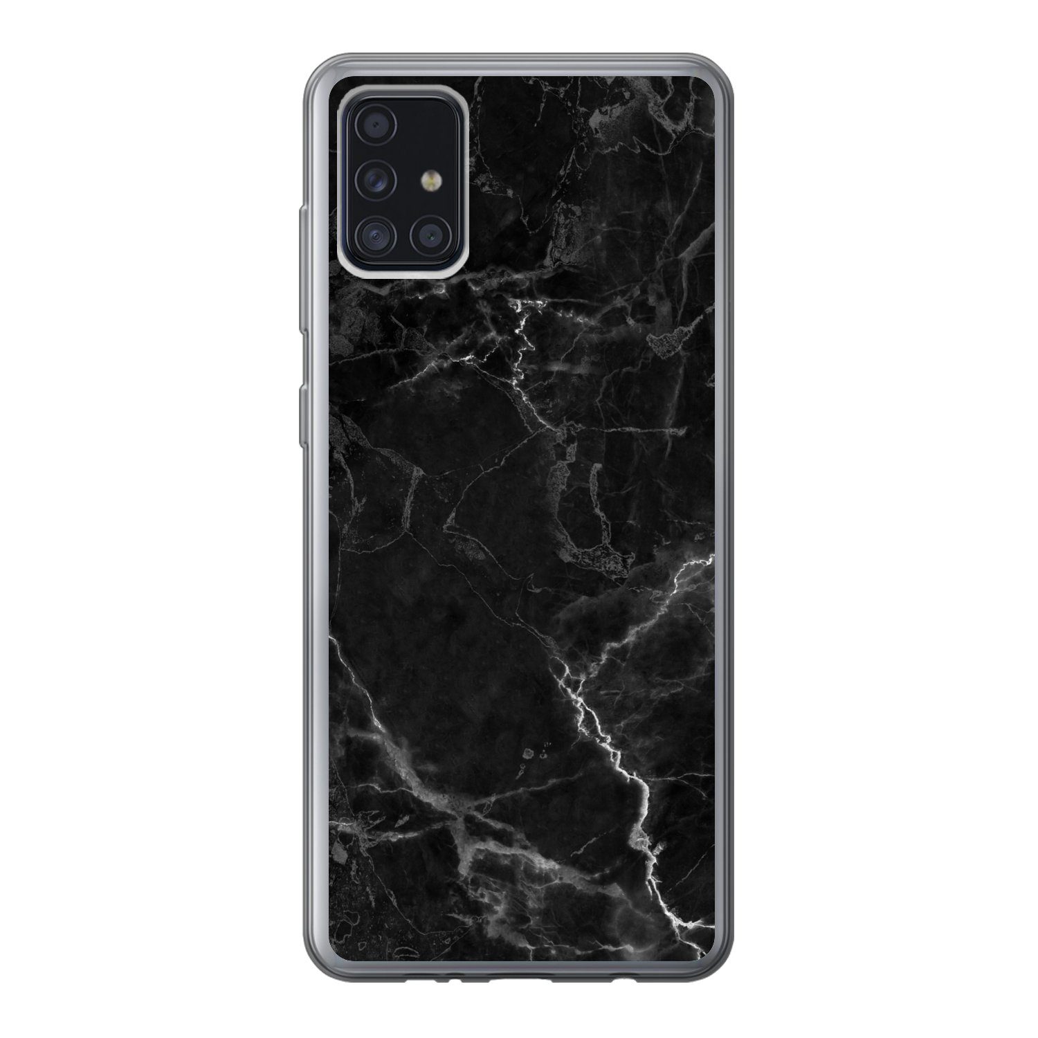 MuchoWow Handyhülle für Samsung Galaxy A52 5G Marmor - Schwarz - Weiß - Textur - Marmoropt, Smartphone-Bumper, Print, Handy Schutzhülle Dünn