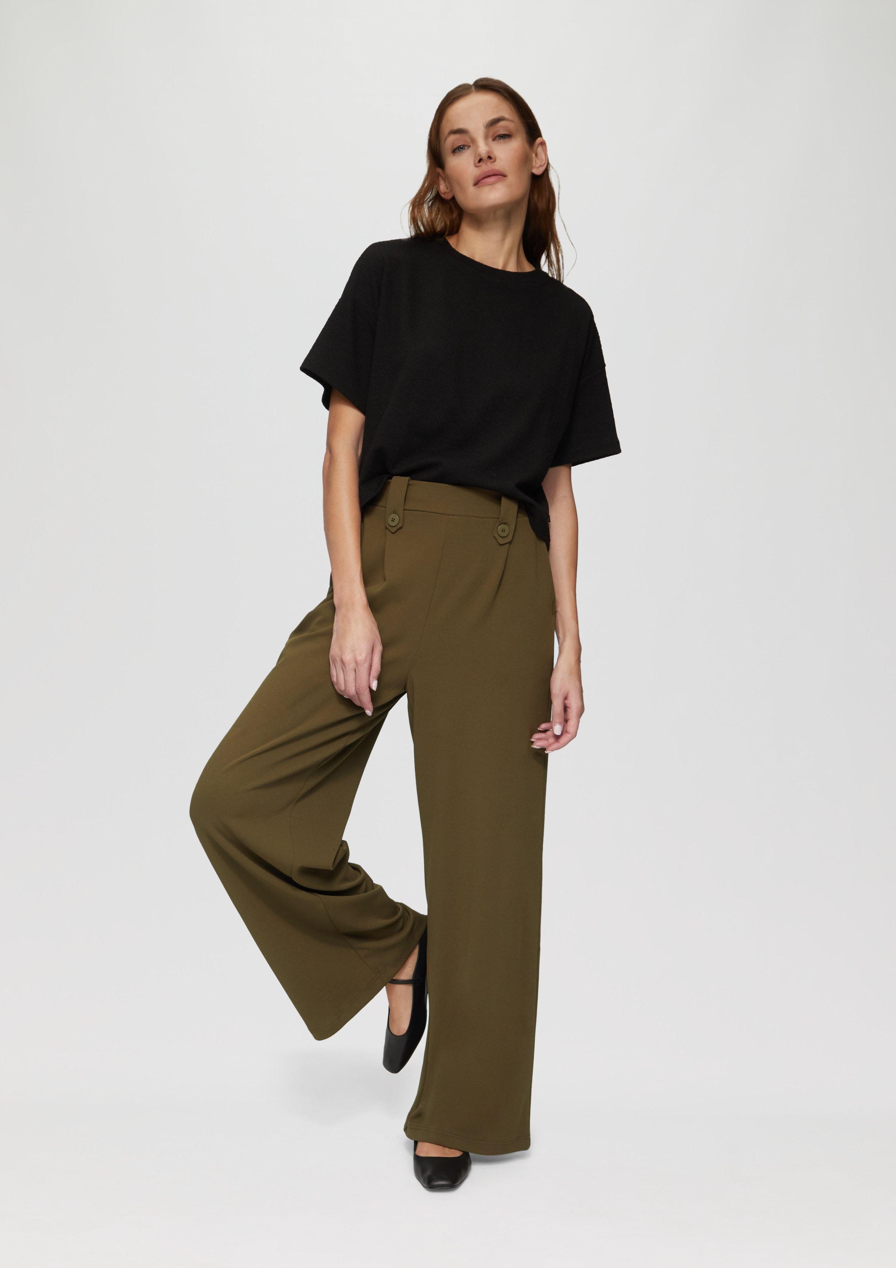 QS Stoffhose Crêpe-Hose im Relaxed Fit günstig online kaufen