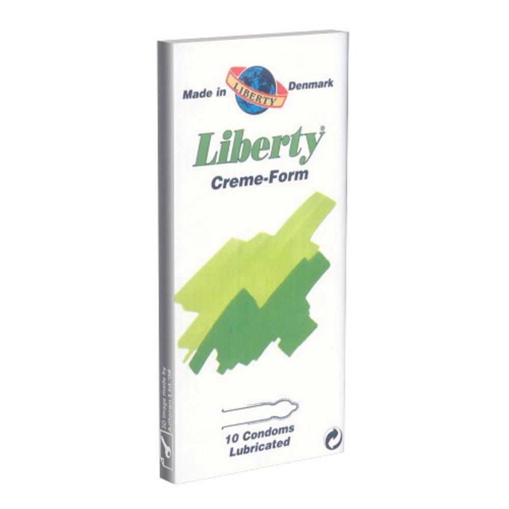 Worlds-Best Kondome Liberty Cream Form, anatomisch geformte Kondome mit viel Gleitgel Packung mit, 10 St., Kondome mit geformtem Ende, Kondome aus Dänemark