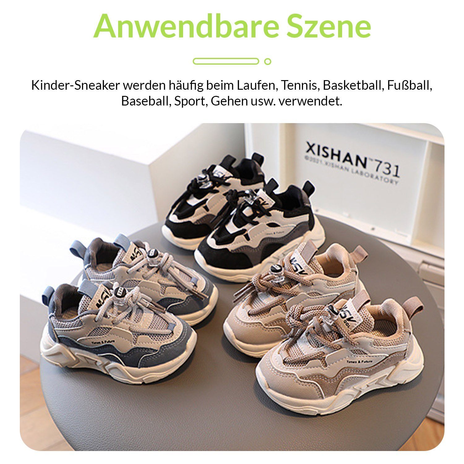Laufschuhe Sneaker Daisred Sneaker Kinder Sportschuhe Schwarz Fitnessschuhe