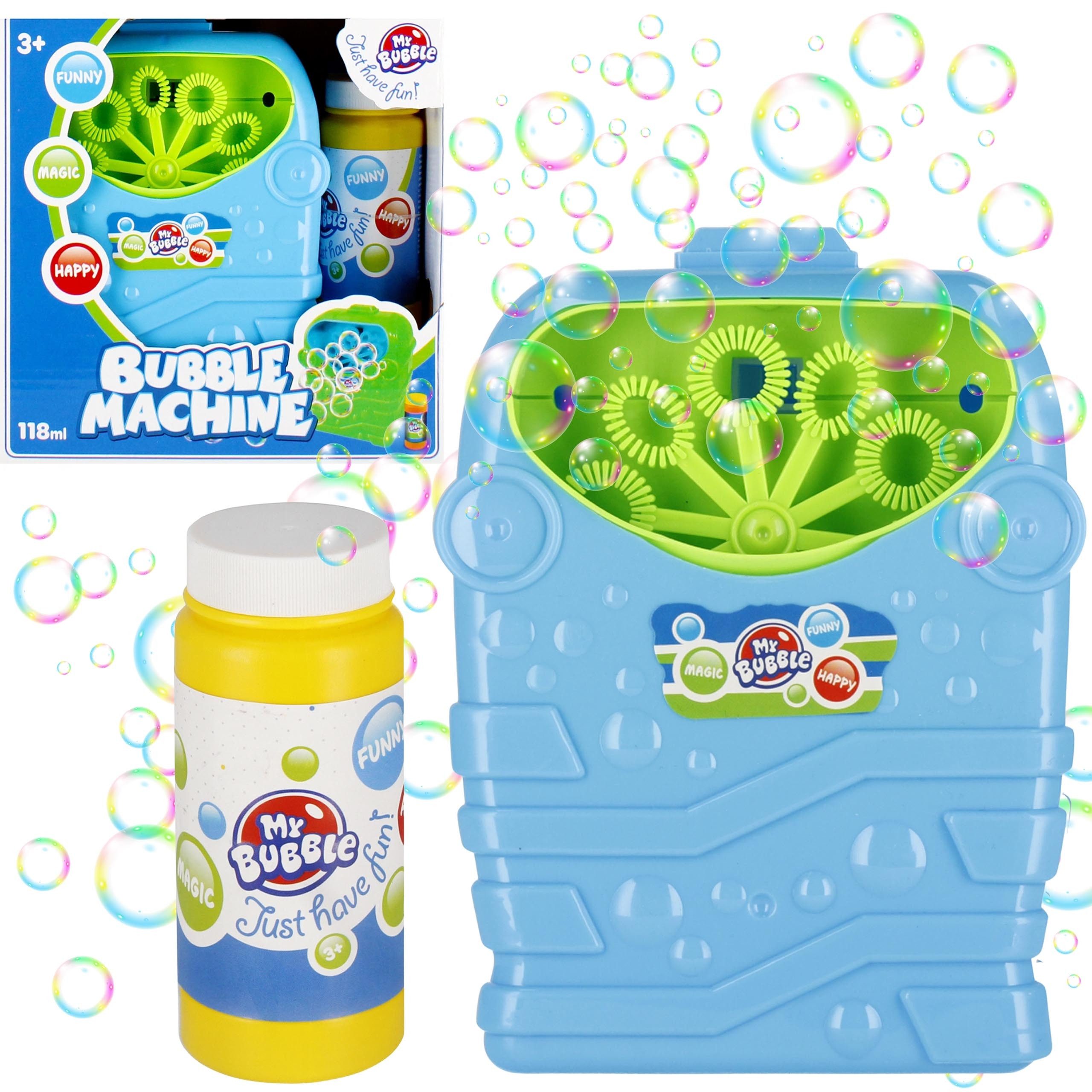 Sarcia.eu Seifenblasenmaschine Seifenblasenmaschine für Kinder + 118 ml Flüssigkeit, ab 3 Jahren