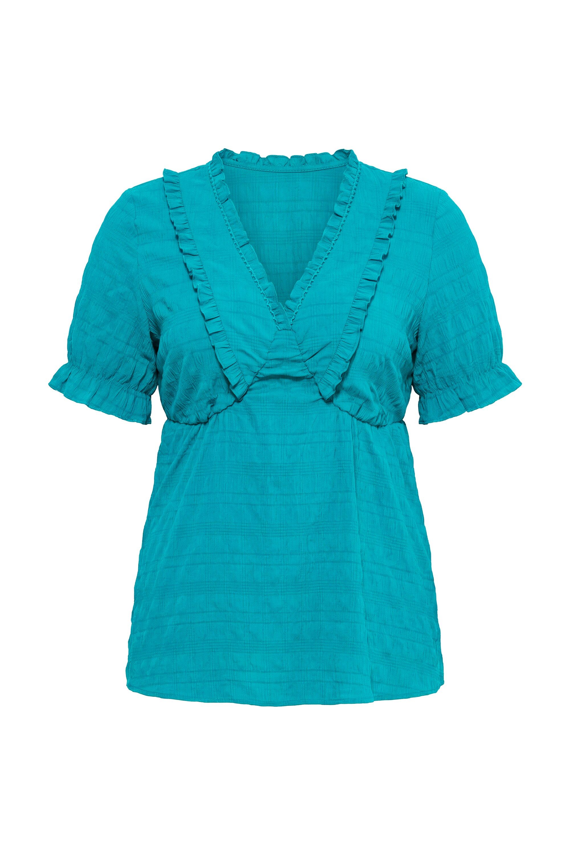 MIAMODA Schlupfbluse Bluse A-Linie Rüschen Halbarm – Bild 2 von 3