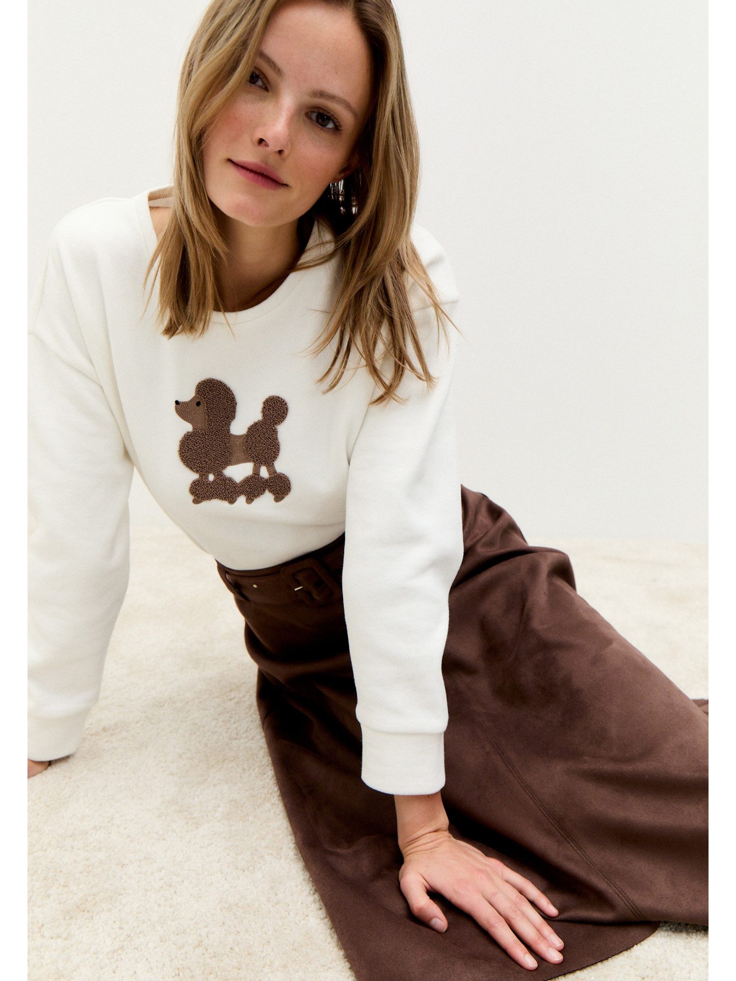 MORE&MORE Sweatshirt flauschiges Sweatshirt Pudel günstig online kaufen