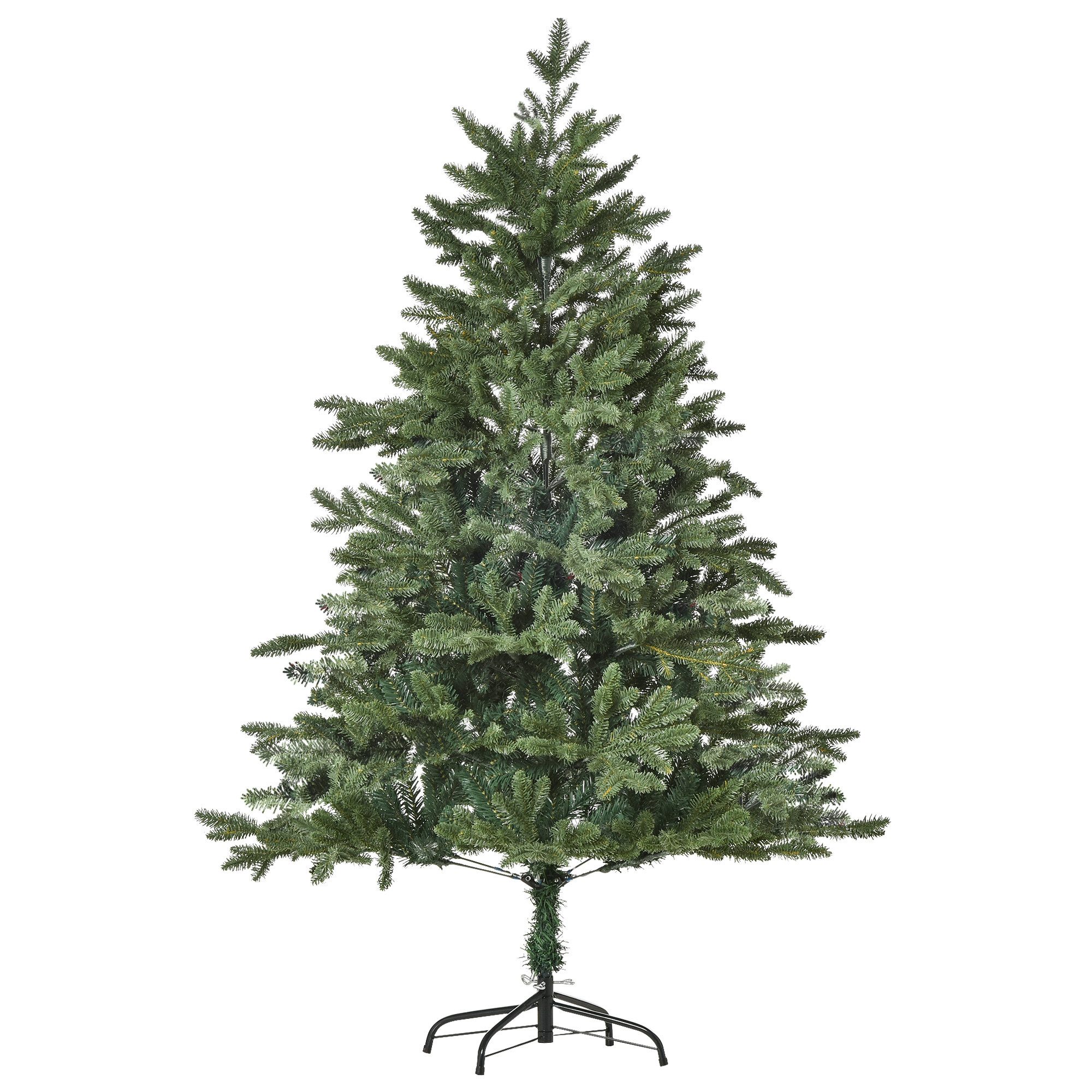 HOMCOM Künstlicher Weihnachtsbaum Tannenbaum künstlich mit 748 Spitzen,3 verschiedenen Blätterformen, Tannenbaum, Grün, Ø105 x 150 cm