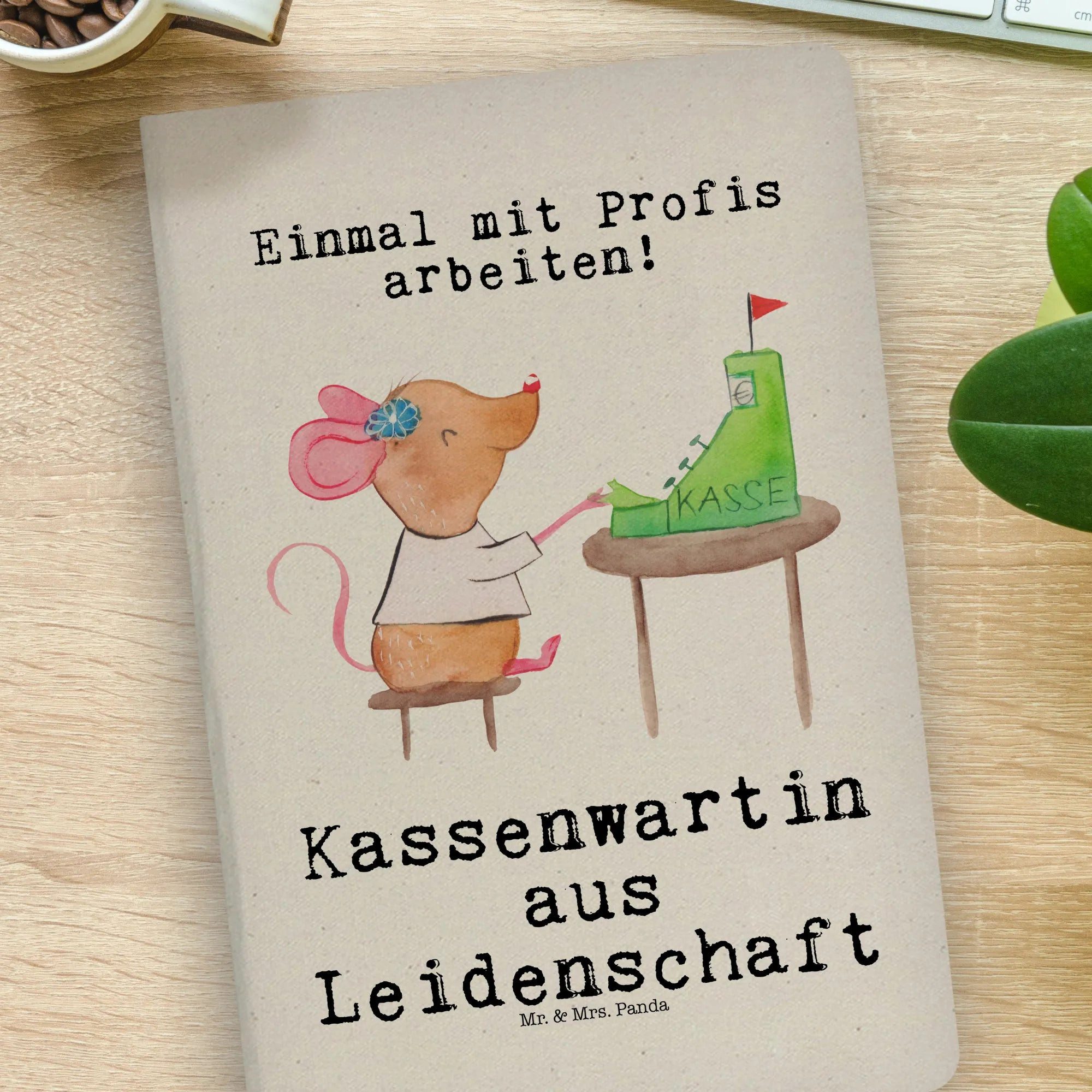 Thumbnail - Mr. & Mrs. Panda Notizbuch Kassenwartin Leidenschaft - Transparent - Geschenk, Beruf, Geld verdi Mr. & Mrs. Panda, Bezau...