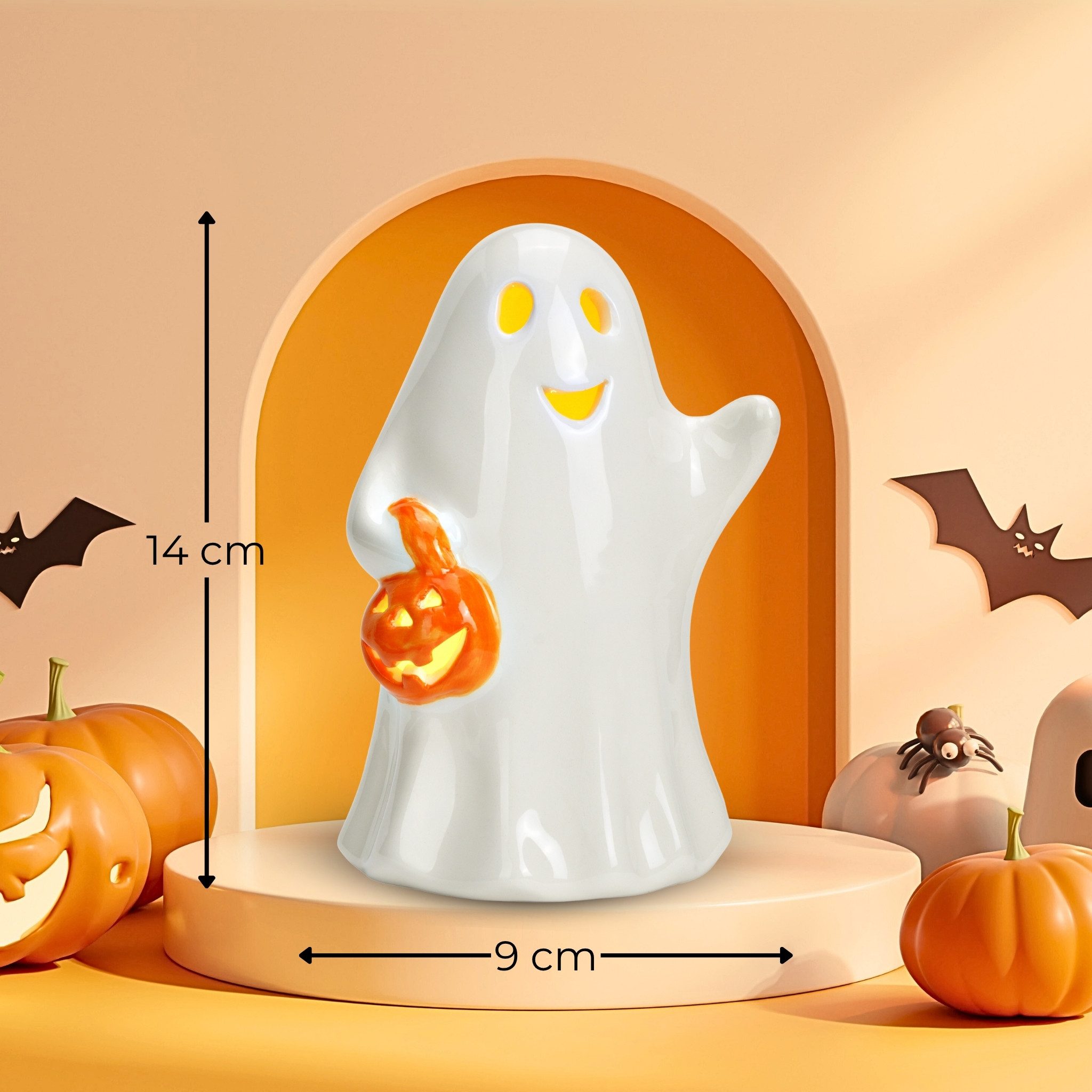 matches21 HOME & HOBBY Dekofigur 2er Set Halloween Geister aus Keramik mit günstig online kaufen