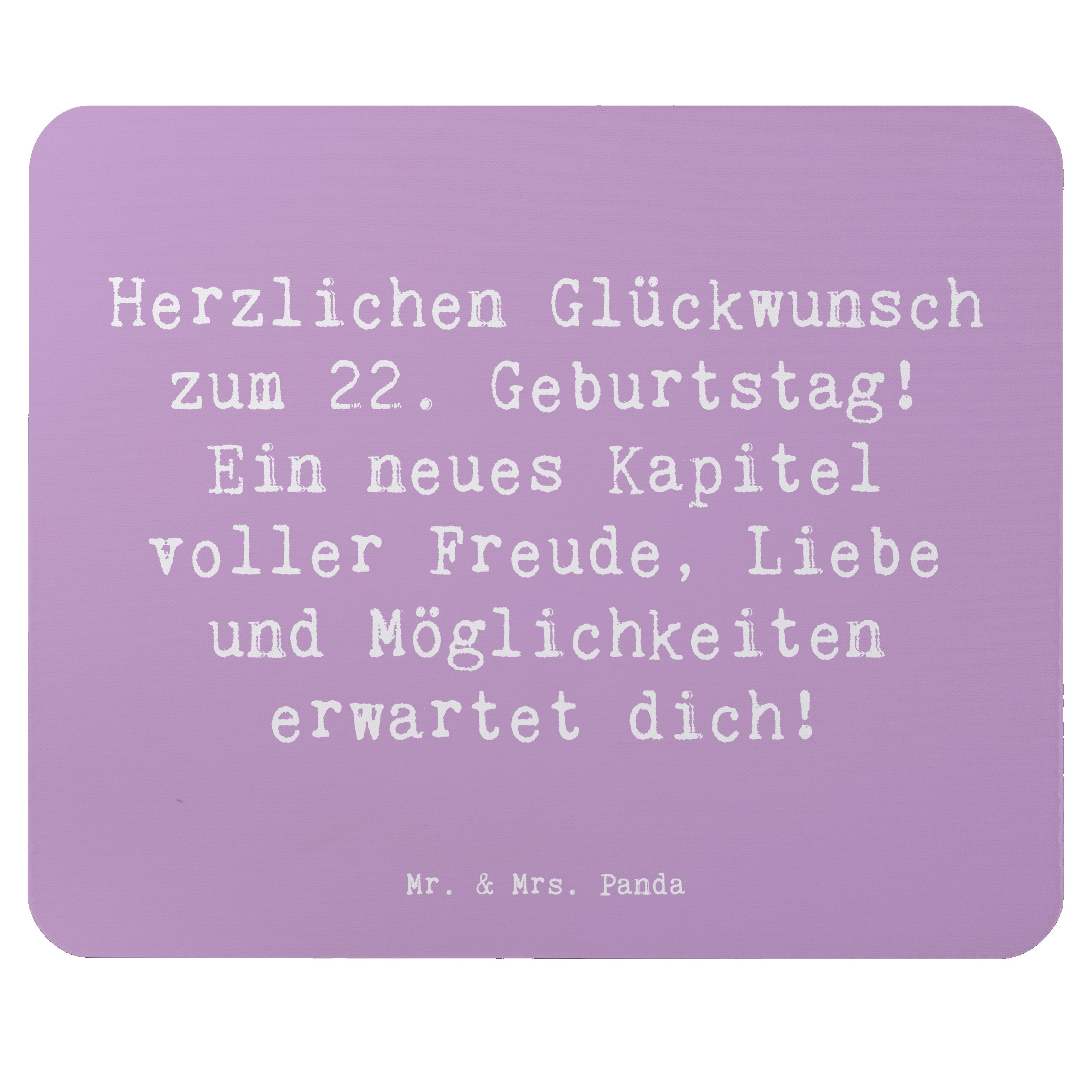 Mauspad Spruch 22. Geburtstag - Lavendeltraum - Geschenk, Träume, Designer Ma