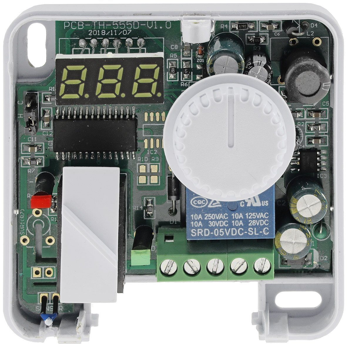 ChiliTec Steckdosen-Thermostat Raumtemperatur-Regler Thermostat 7A, weißes LED-Display, 5-30°C, 110-2