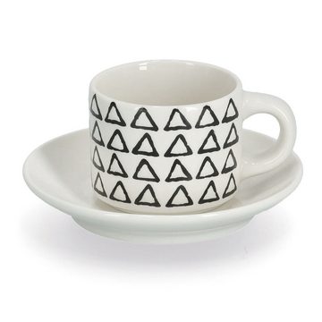 Zeller Present Küchenherdaufsatz Espresso-Set, 8-tlg., Keramik, schwarz/weiß, ca. 6 x 4,8 cm