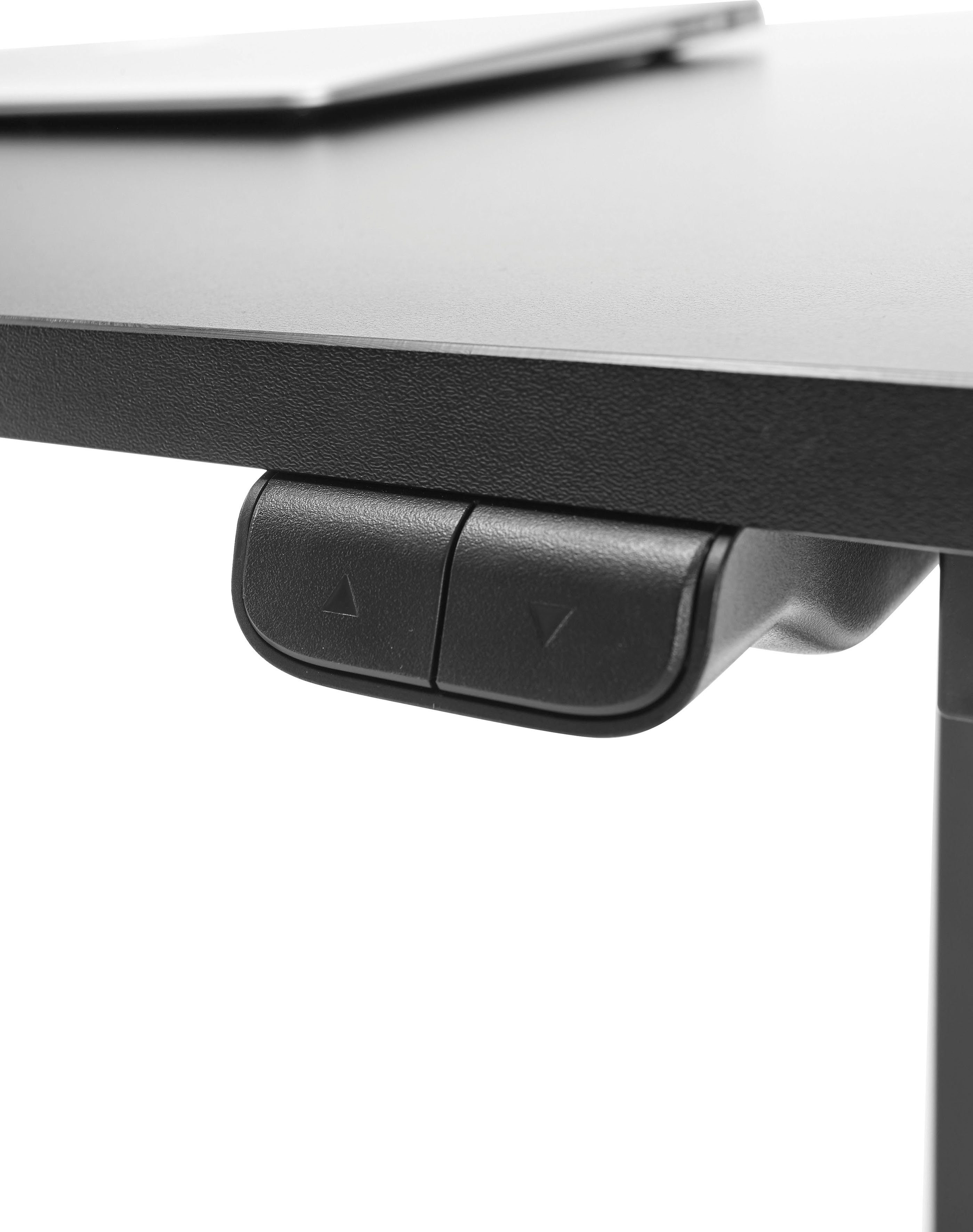 Schreibtisch von Schwarz cm MCA | 120 72-122 Nakuru, Schwarz elektrisch furniture Breite höhenverstellbar | cm, Schwarz