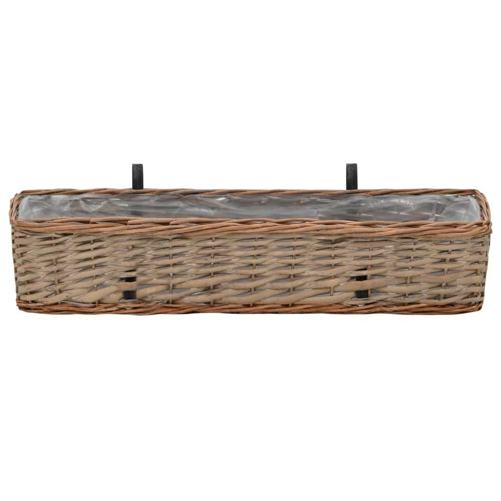 vidaXL Blumenkasten 2 St65533ck Balkon-Blumenkasten 2 Stk Weide mit PE-Auskleidung 80 cm