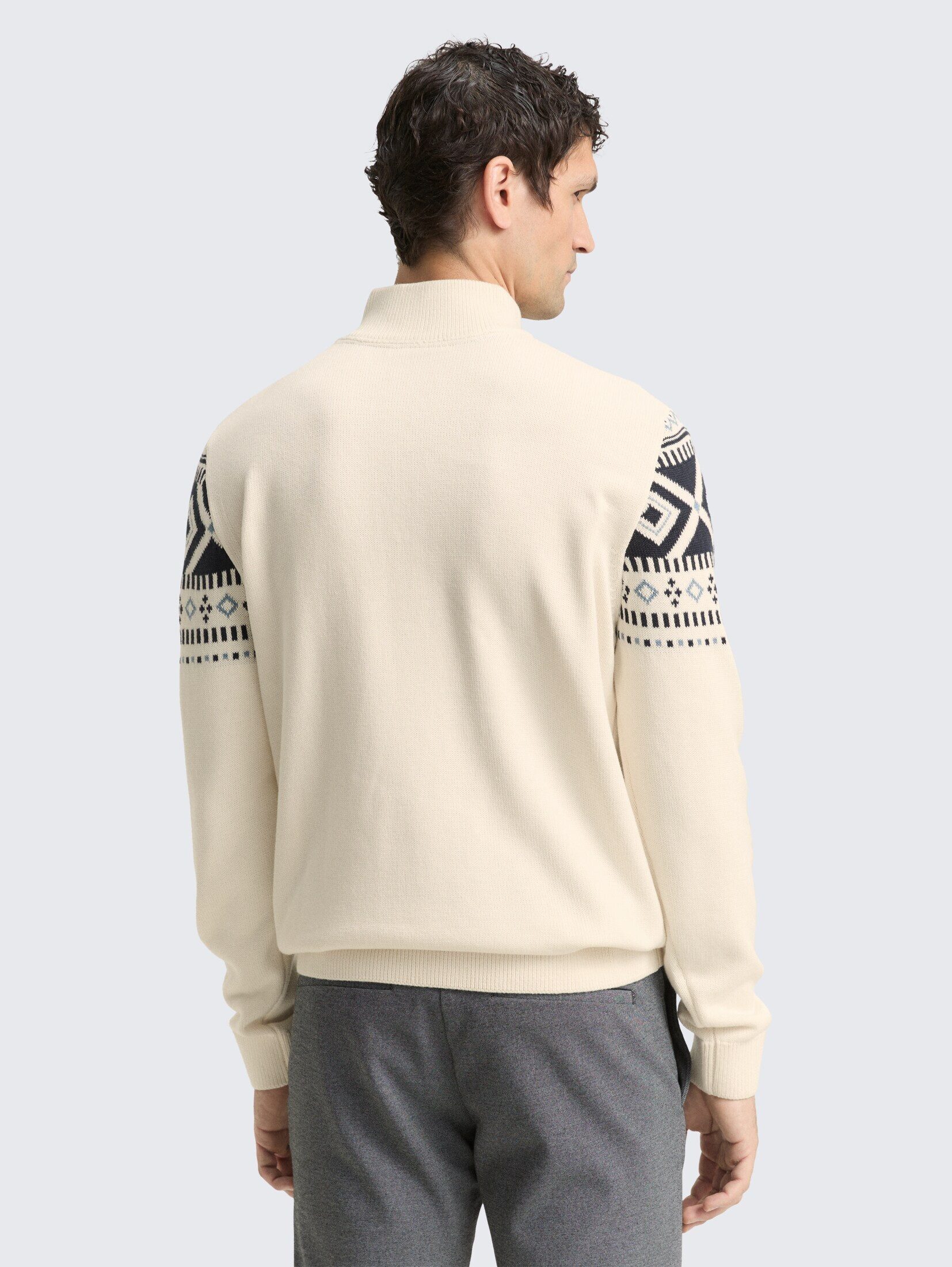 TOM TAILOR Strickpullover Pullover & Strickjacken Fair-Isle Troyer Strickpullover