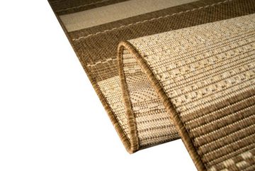 Teppich Teppich Sisal Optik Küchenläufer Küchenteppich Streifen beige braun, Carpetia, rechteckig, Höhe: 8 mm